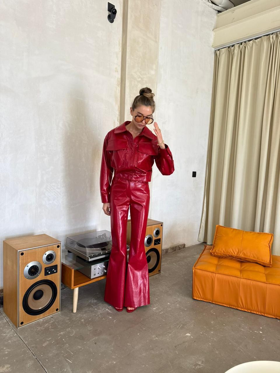 Брюки клеш Red Gloss - Jultice