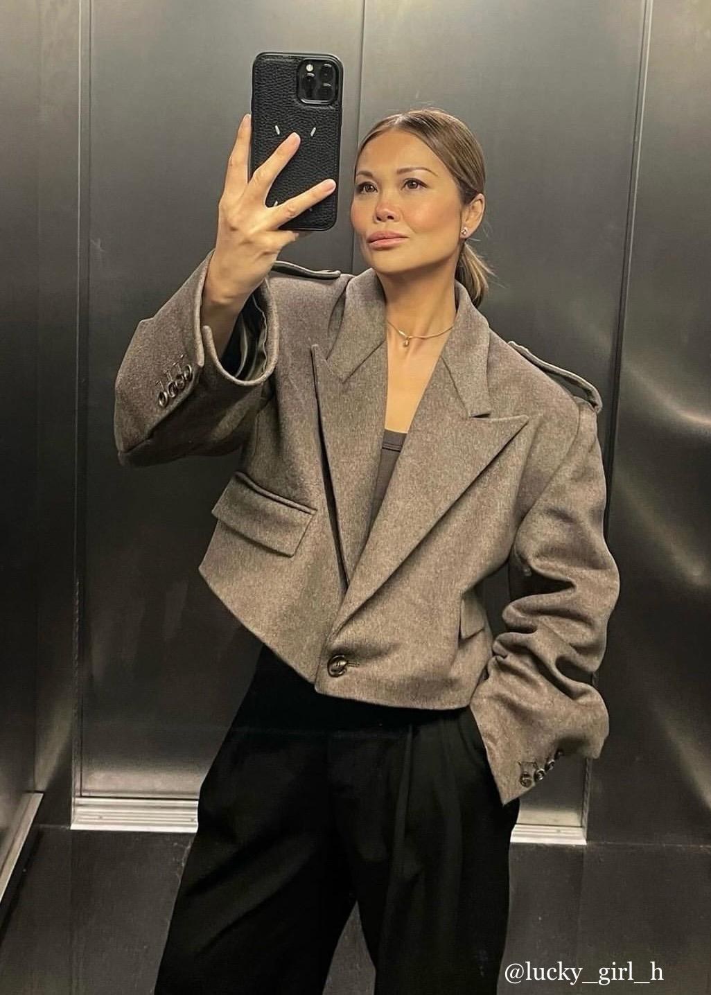 Укороченное пальто из 100% шерсти - фото 6