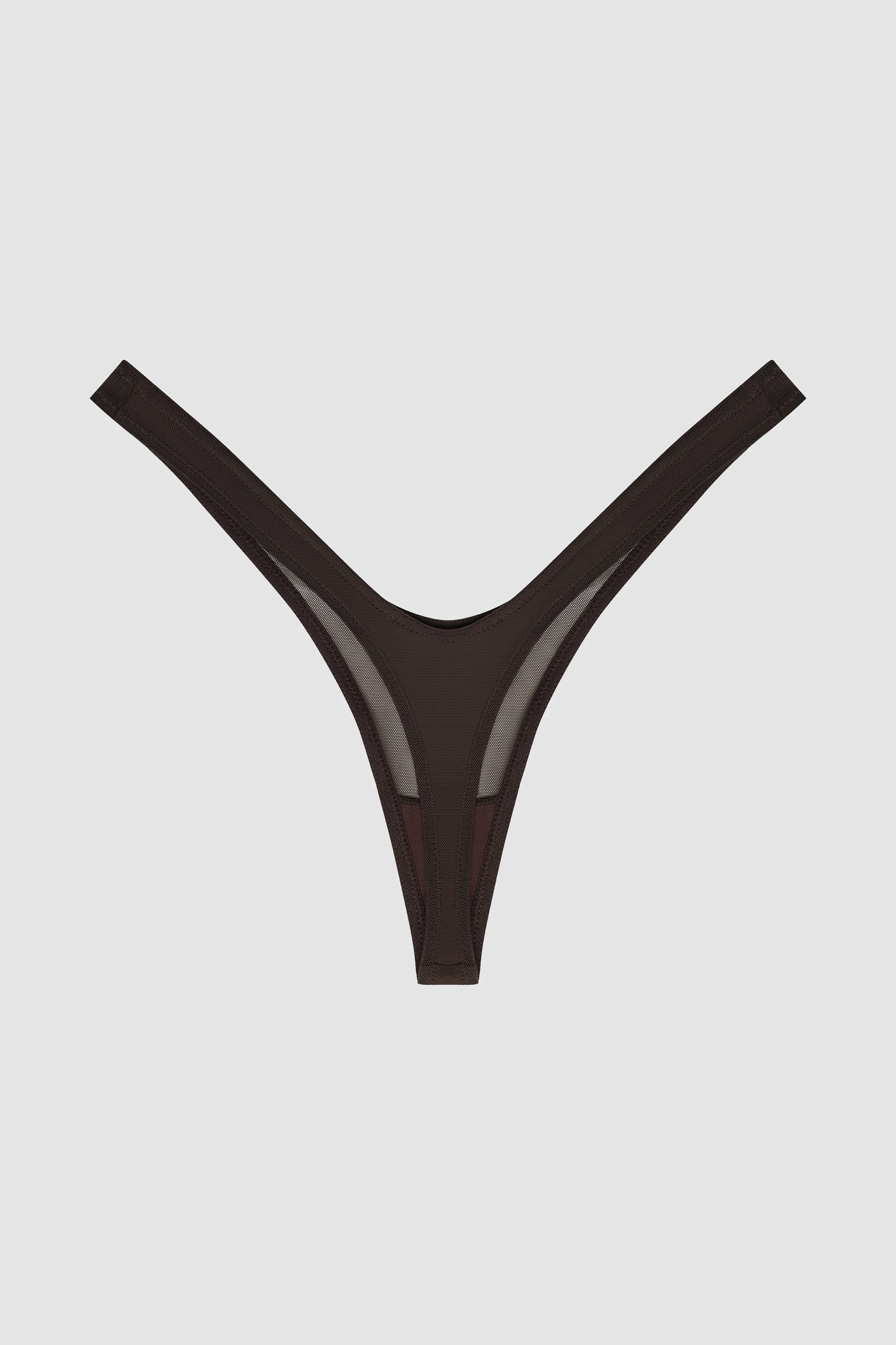 ТРУСИКИ МИКРО ИЗ МЯГКОЙ СЕТКИ КОРИЧНЕВЫЕ / MESH - фото 6