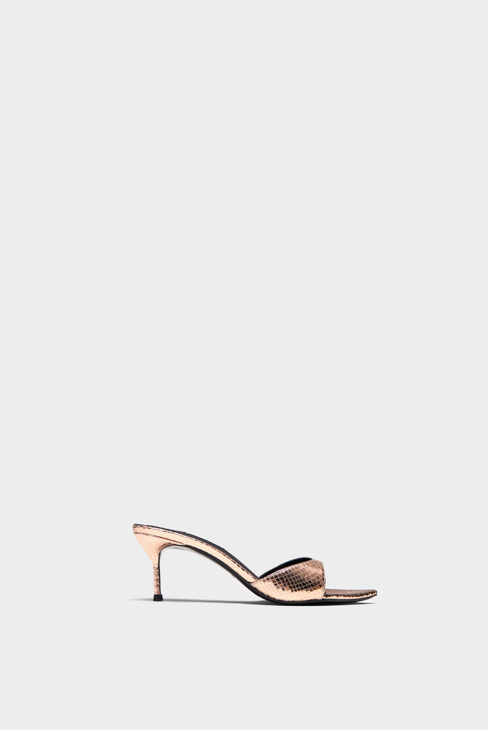 Мюли МОНИКА 60 mm Персиковый питон - NIKIHEELS