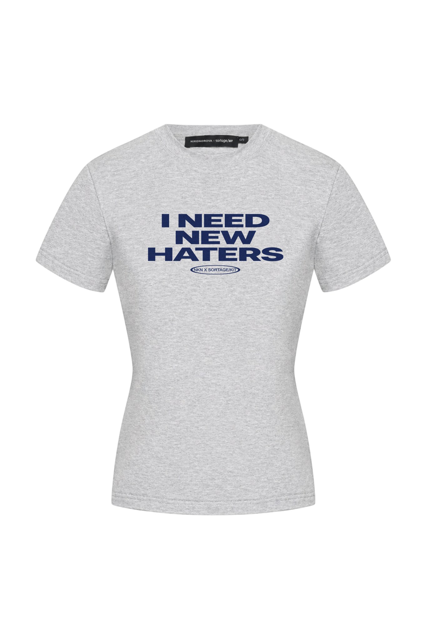 Футболка Nikonorova x Sortage kit HATERS melange, серый - Nikonorova