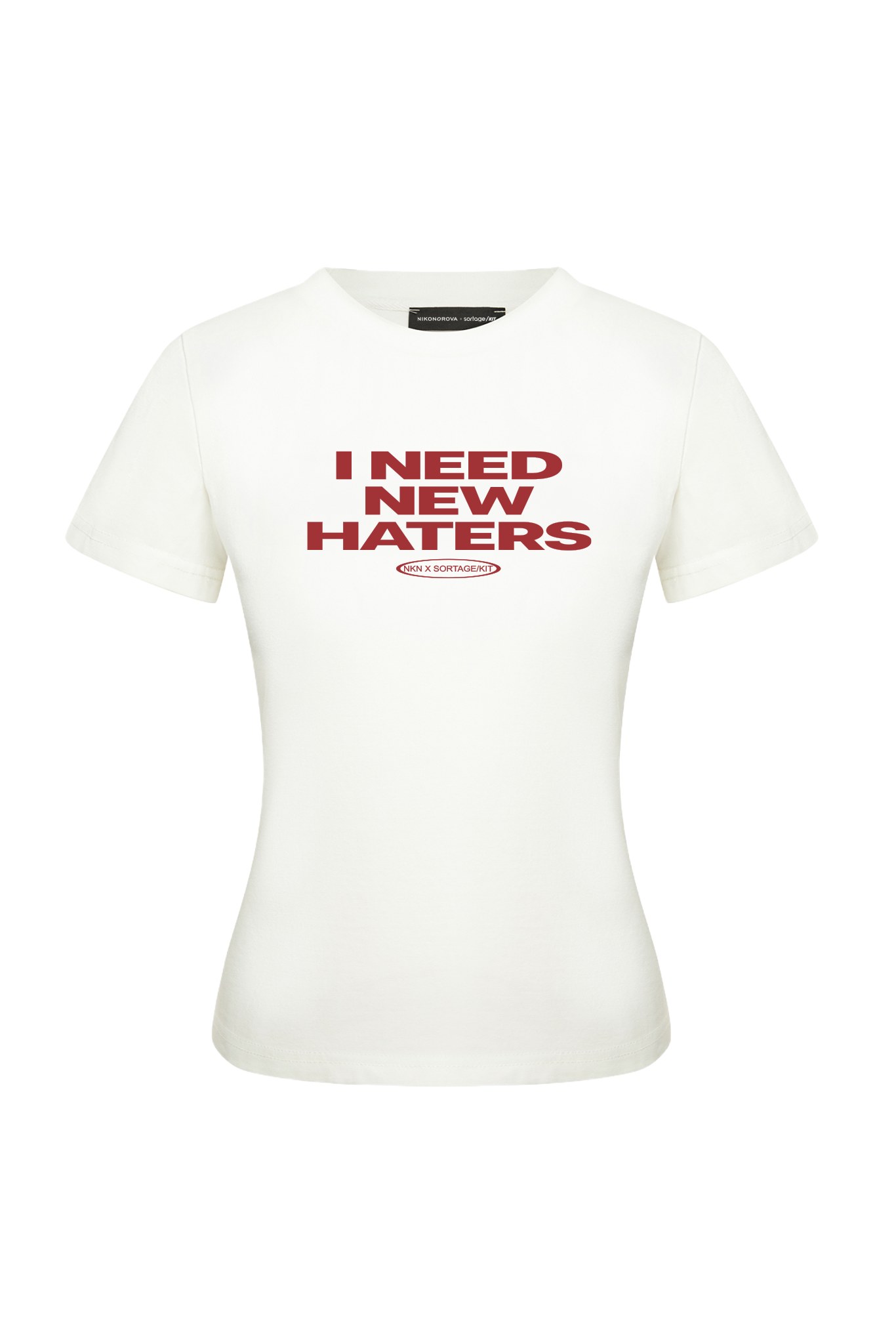 Футболка Nikonorova x Sortage kit HATERS white, белый - Nikonorova