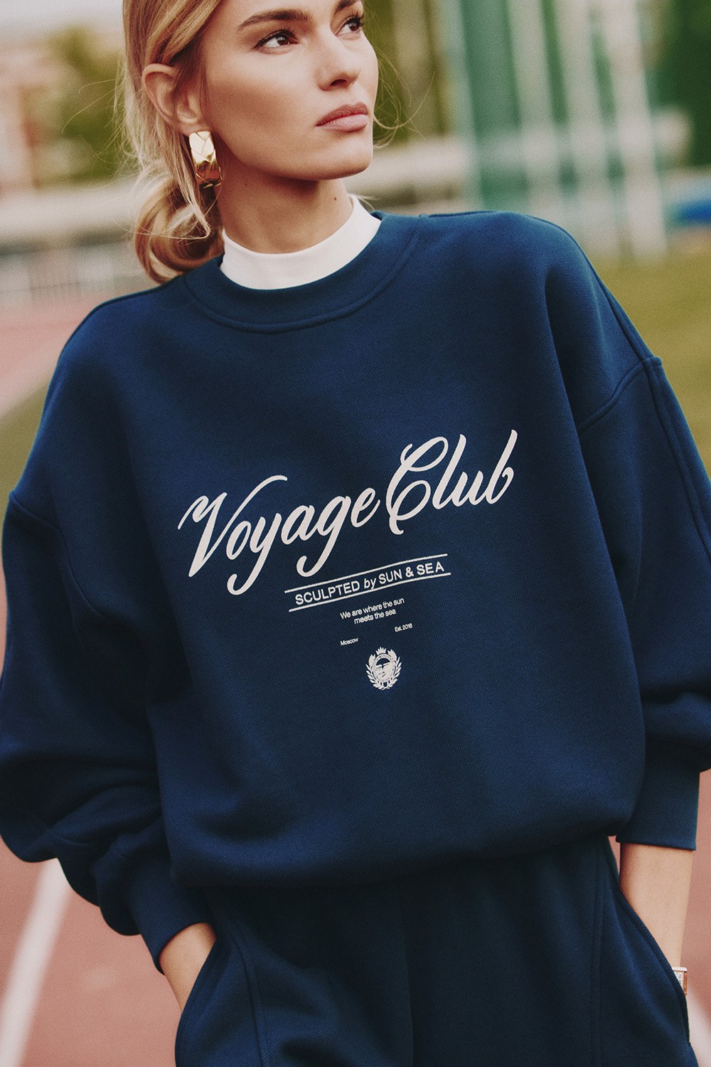 Свитшот с принтом ATHLEISURE Тёмно-синий - Lavarice