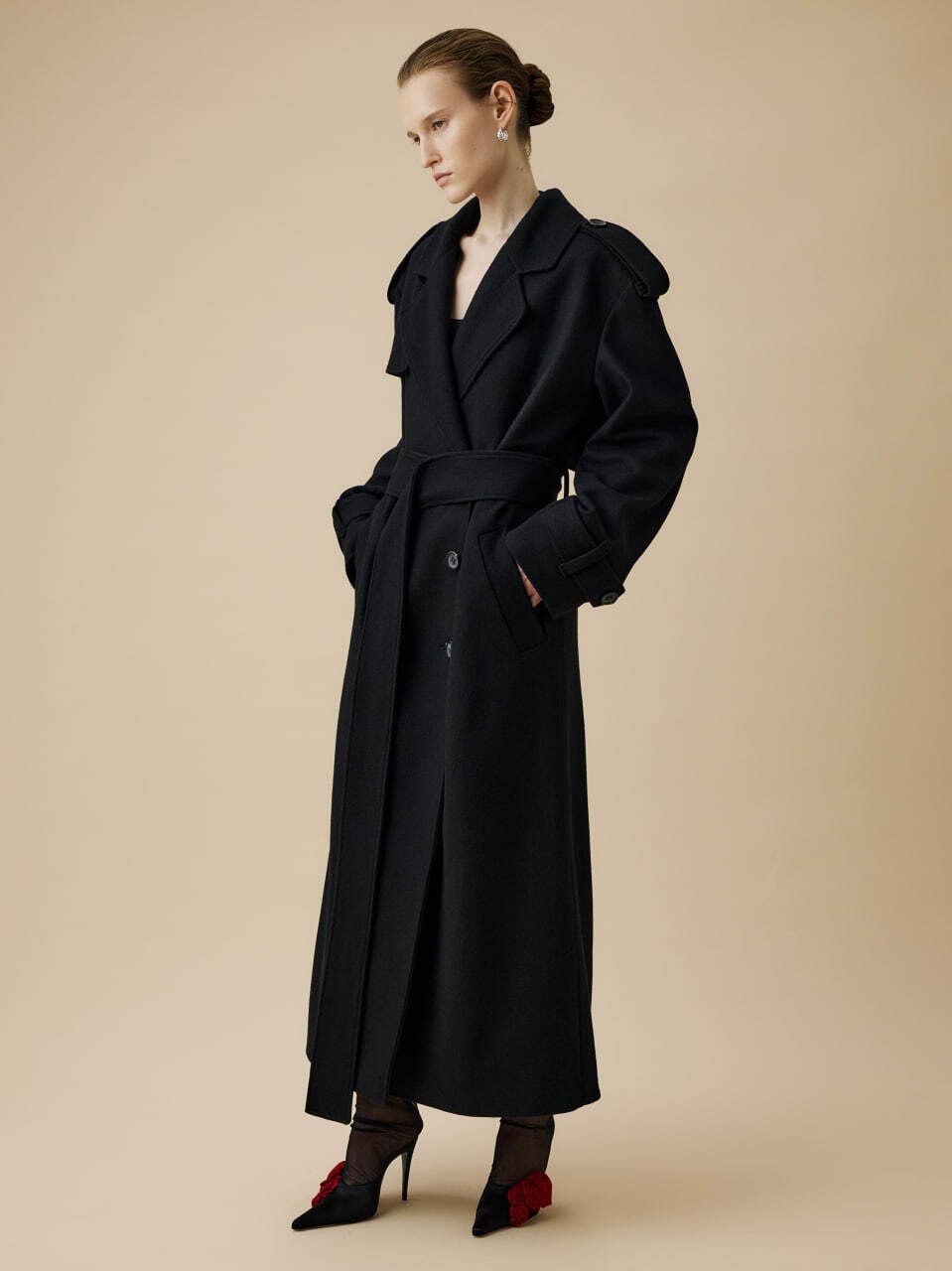Oversized Wool Coat - Bats