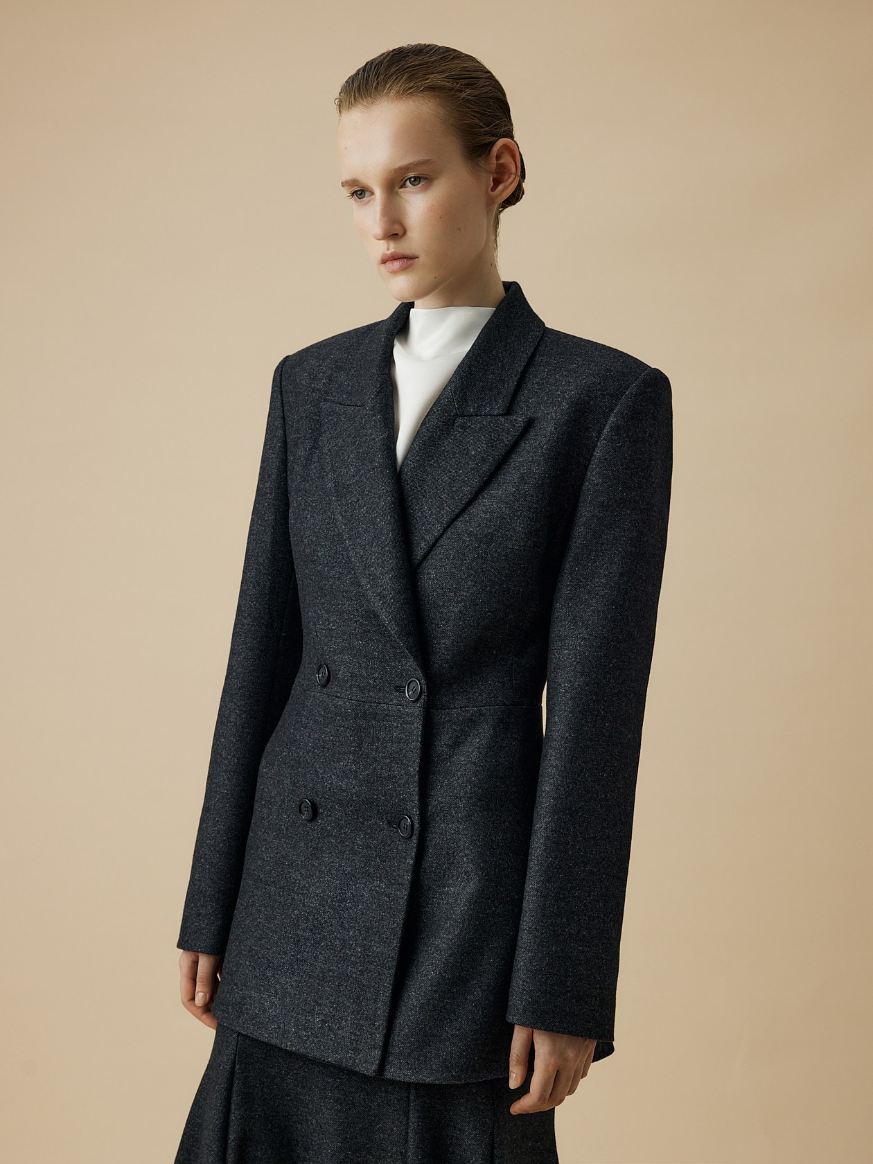 Waisted Jacket in Grey - Bats