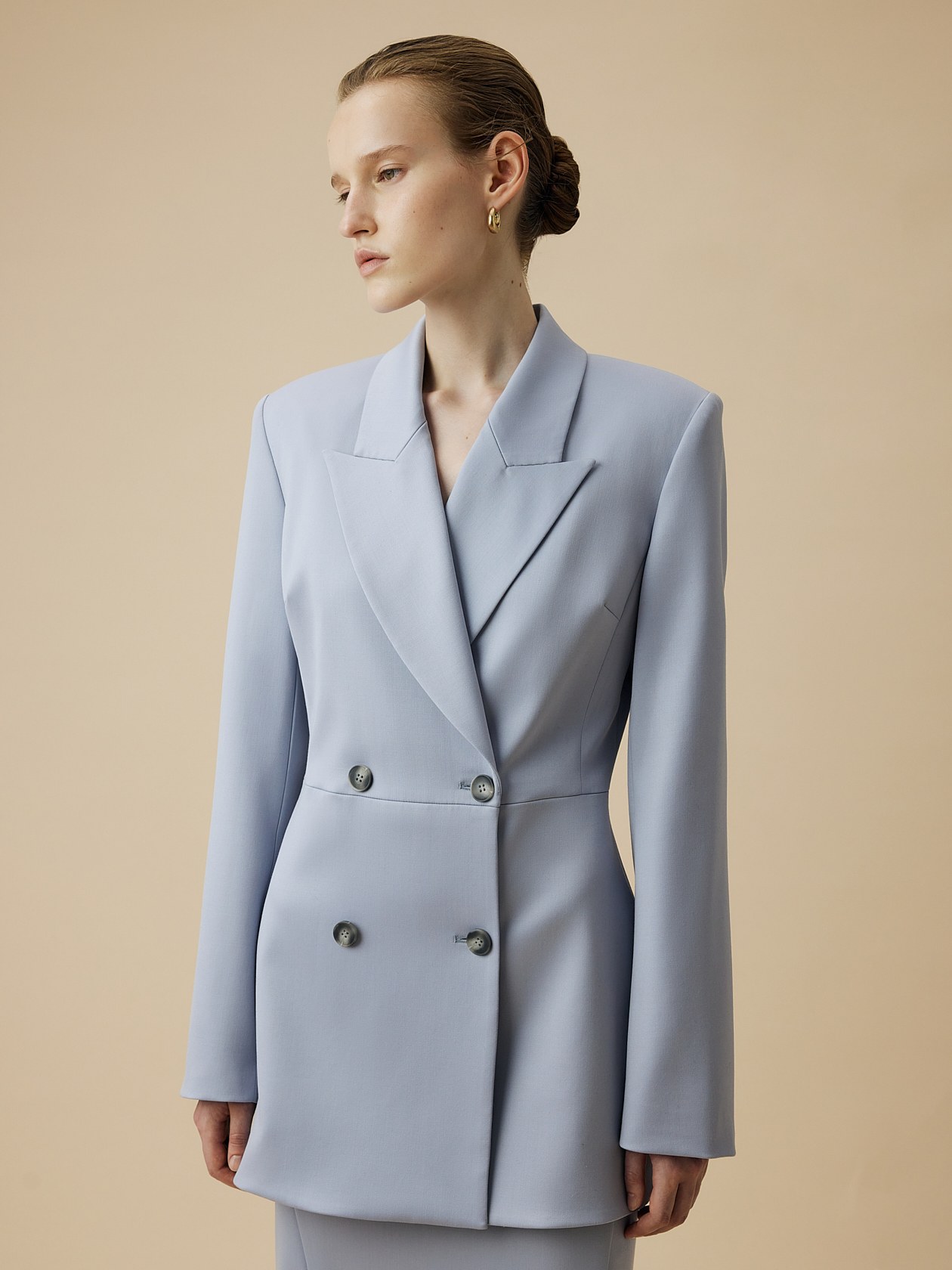 Waisted Jacket in Skyblue - Bats
