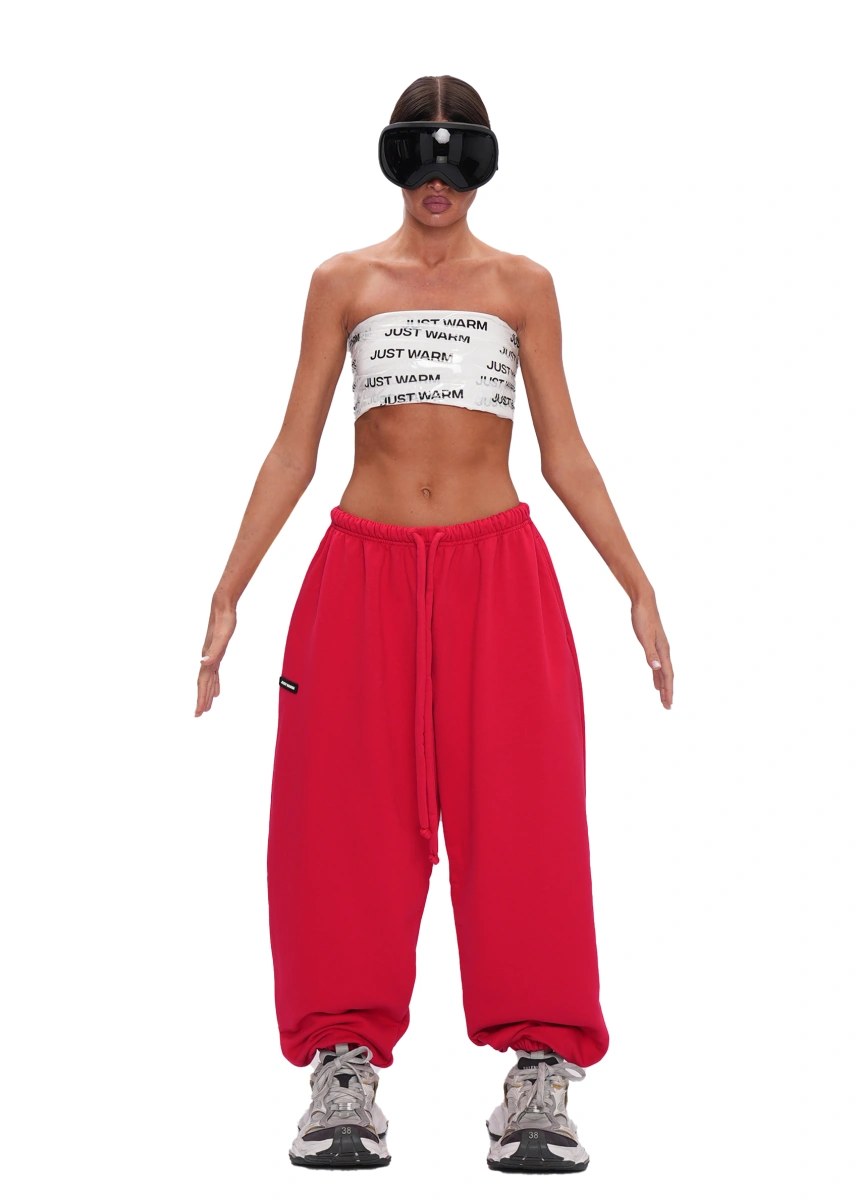 Джоггеры LOGO - red - Just Warm
