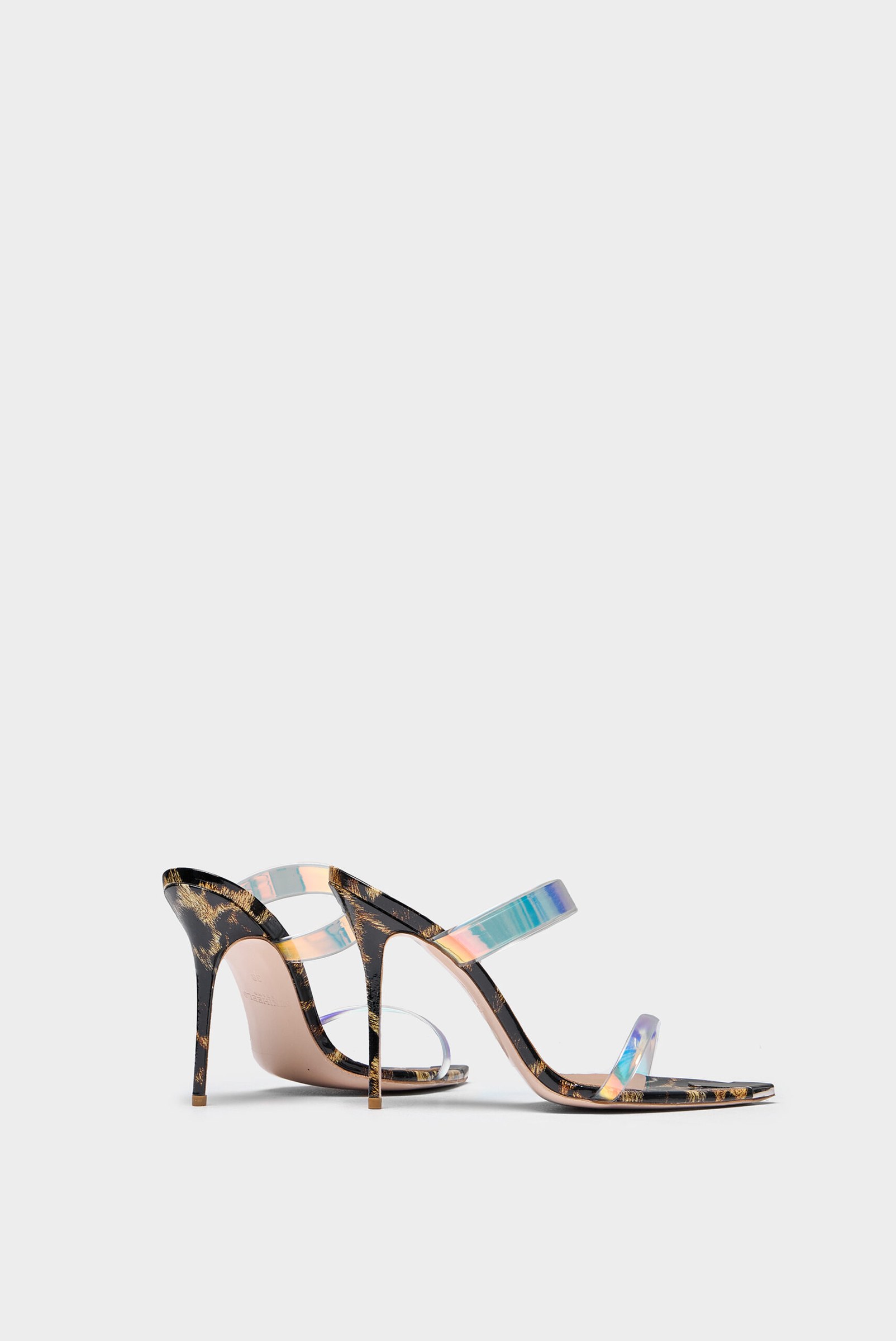 Мюли МОНИКА 100 mm Леопард лак — NIKIHEELS
