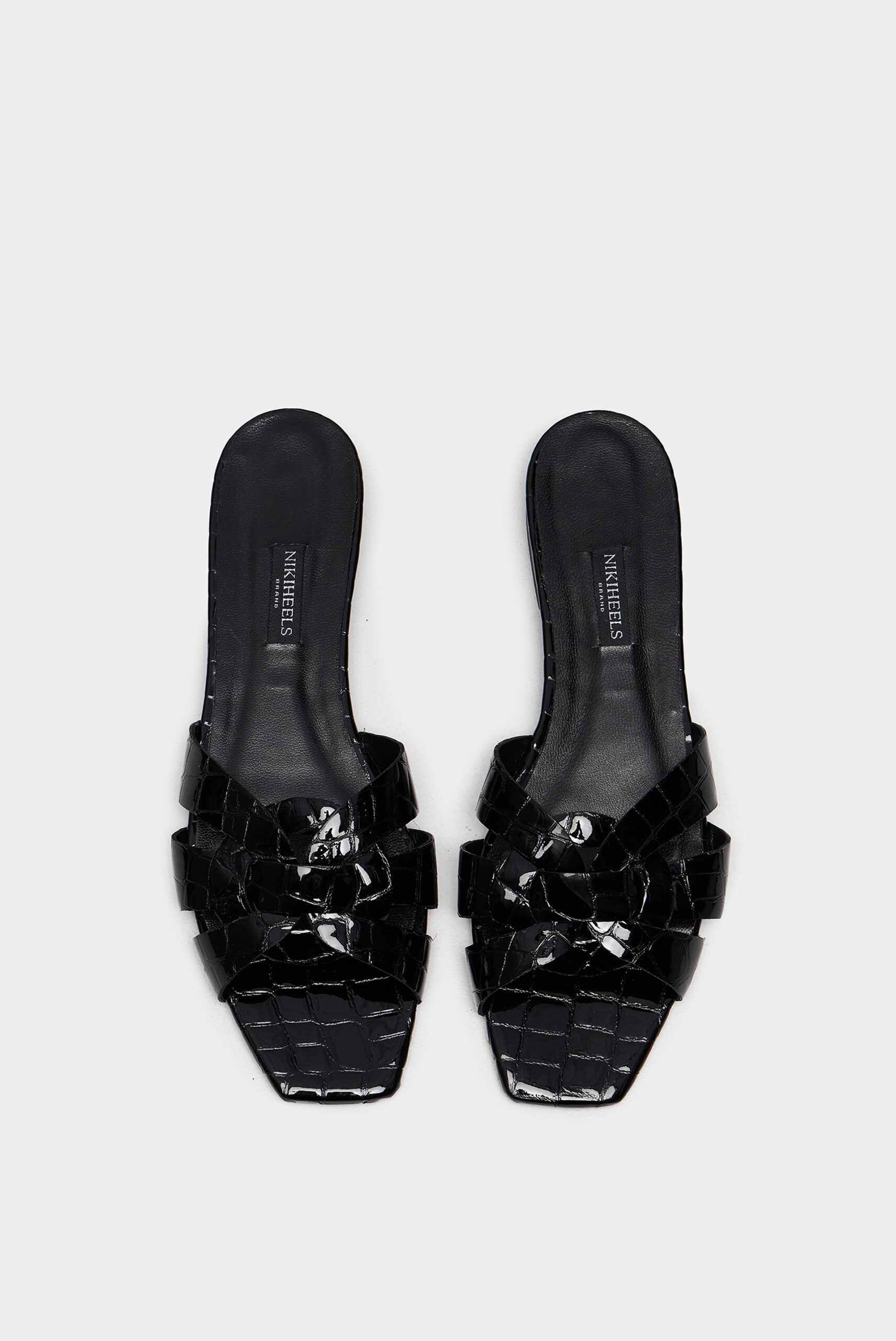 Сабо ЛЮСИЯ 20 mm Черный кроко - NIKIHEELS