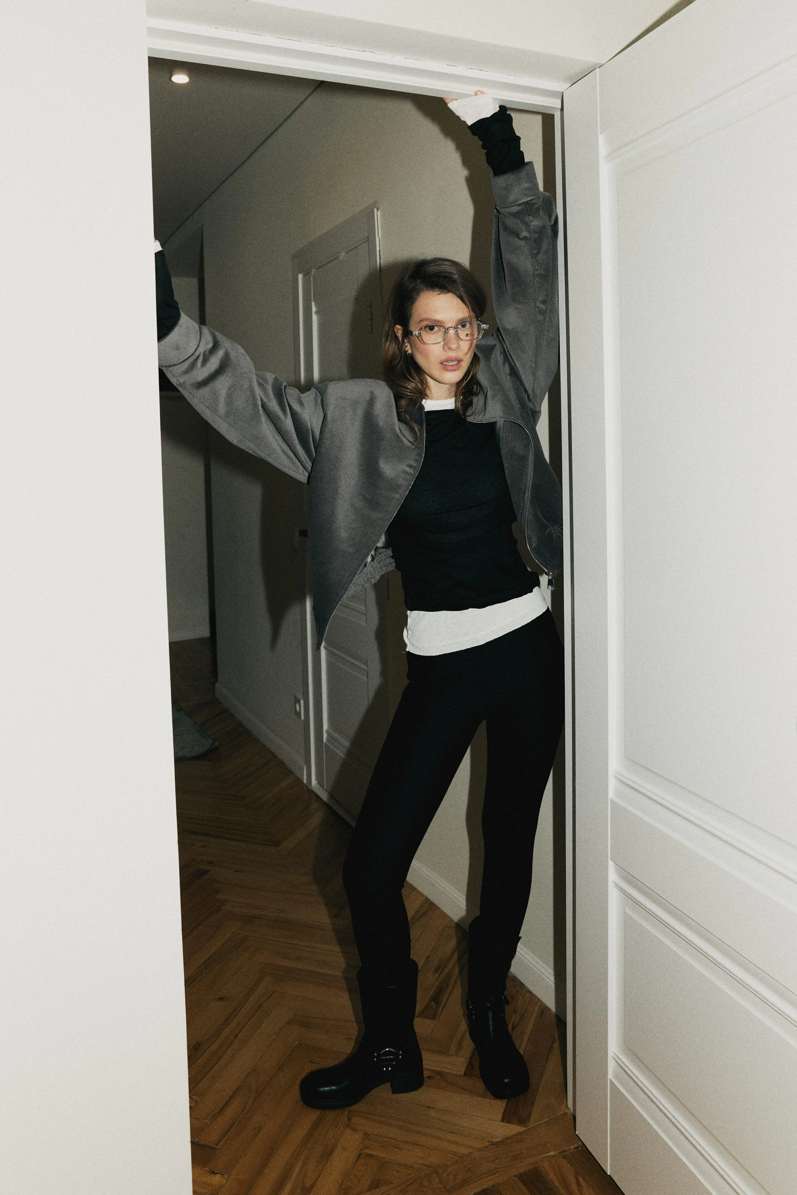 Бомбер вельветовый серого цвета Bomber jacket "ASPHALT" - фото 3