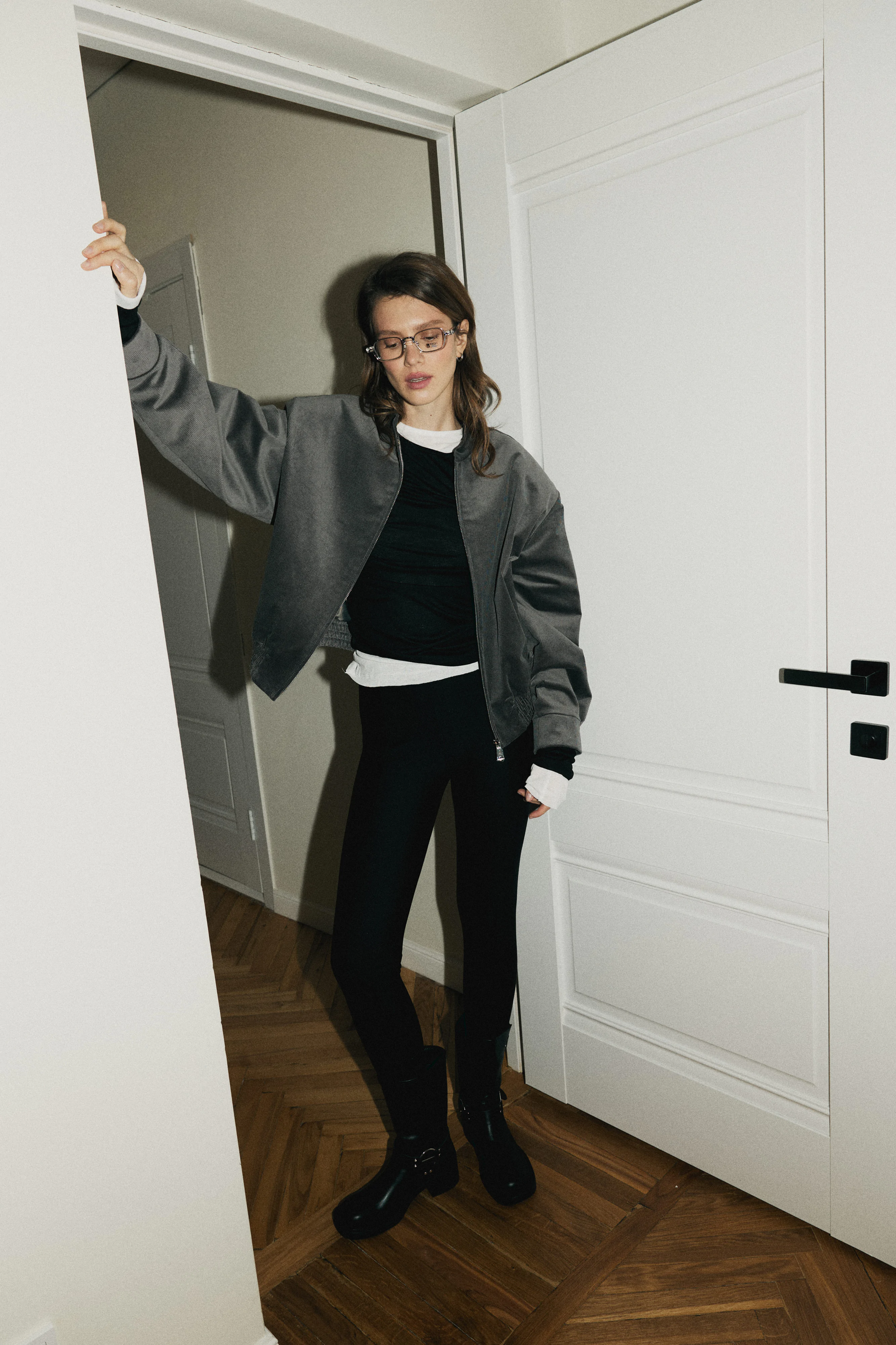 Бомбер вельветовый серого цвета Bomber jacket "ASPHALT" - фото 4