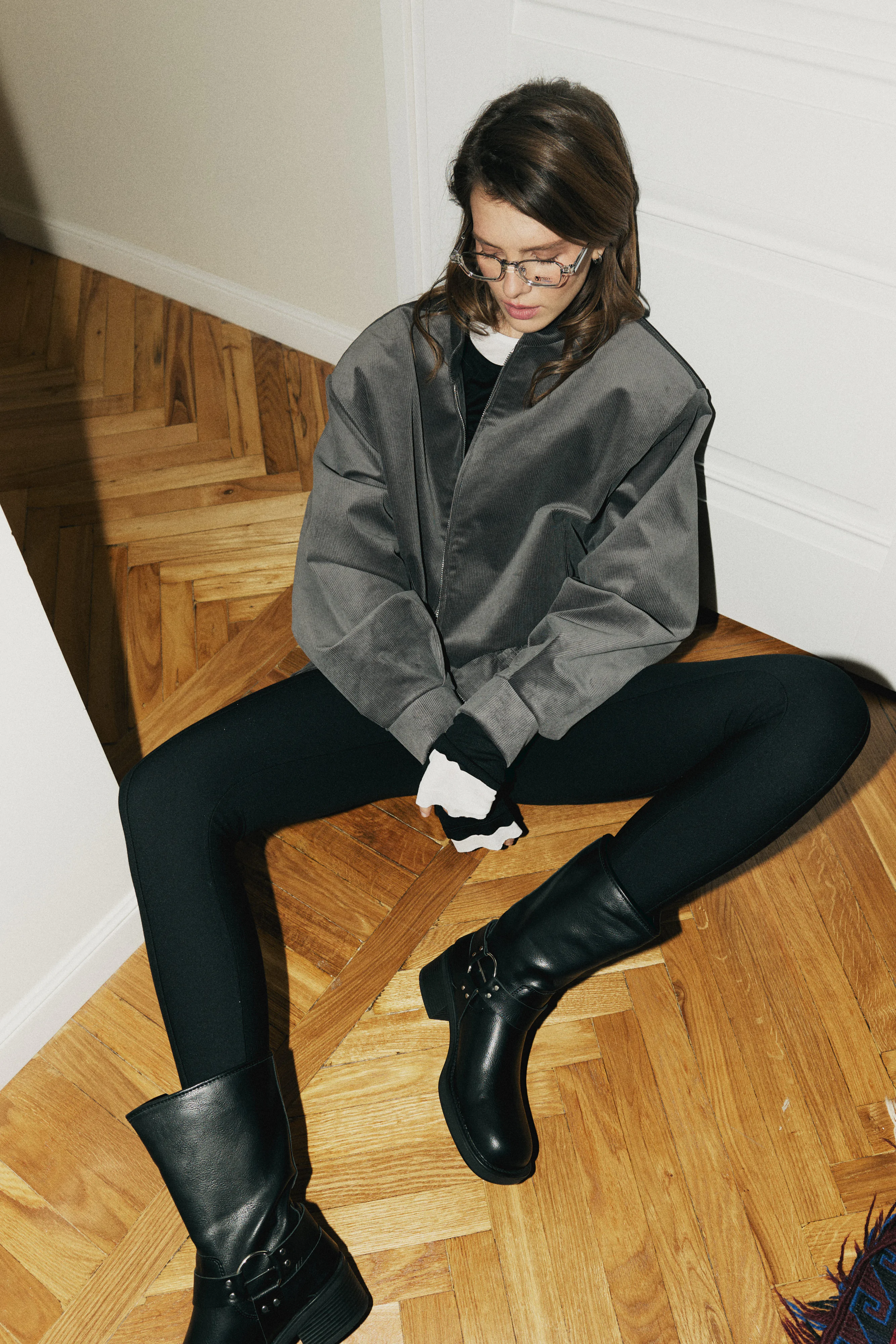 Бомбер вельветовый серого цвета Bomber jacket "ASPHALT" - фото 6