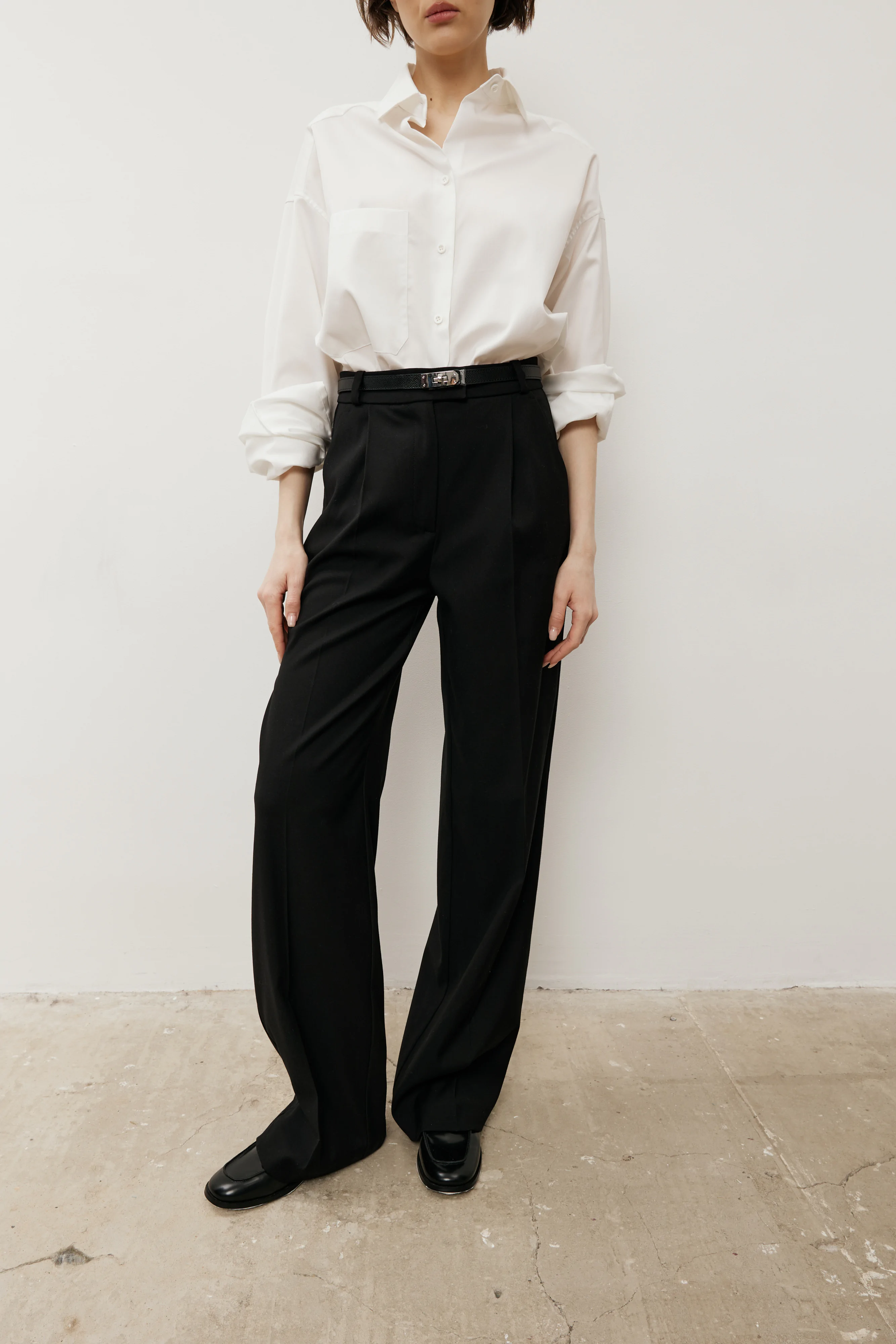 Брюки классические черного цвета на высокой посадке TROUSERS "CLASSIC" - фото 3