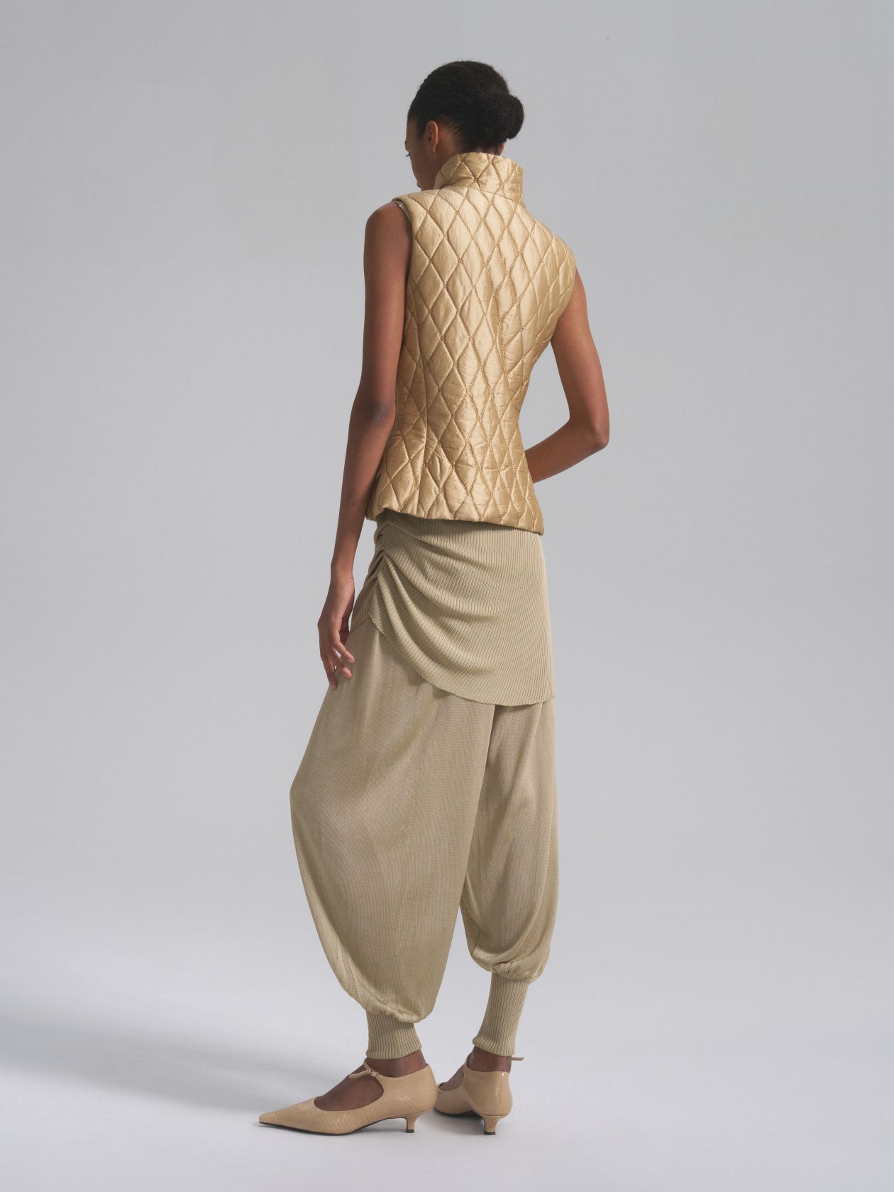 Aladdin silk jersey trousers with cuffs - фото 3