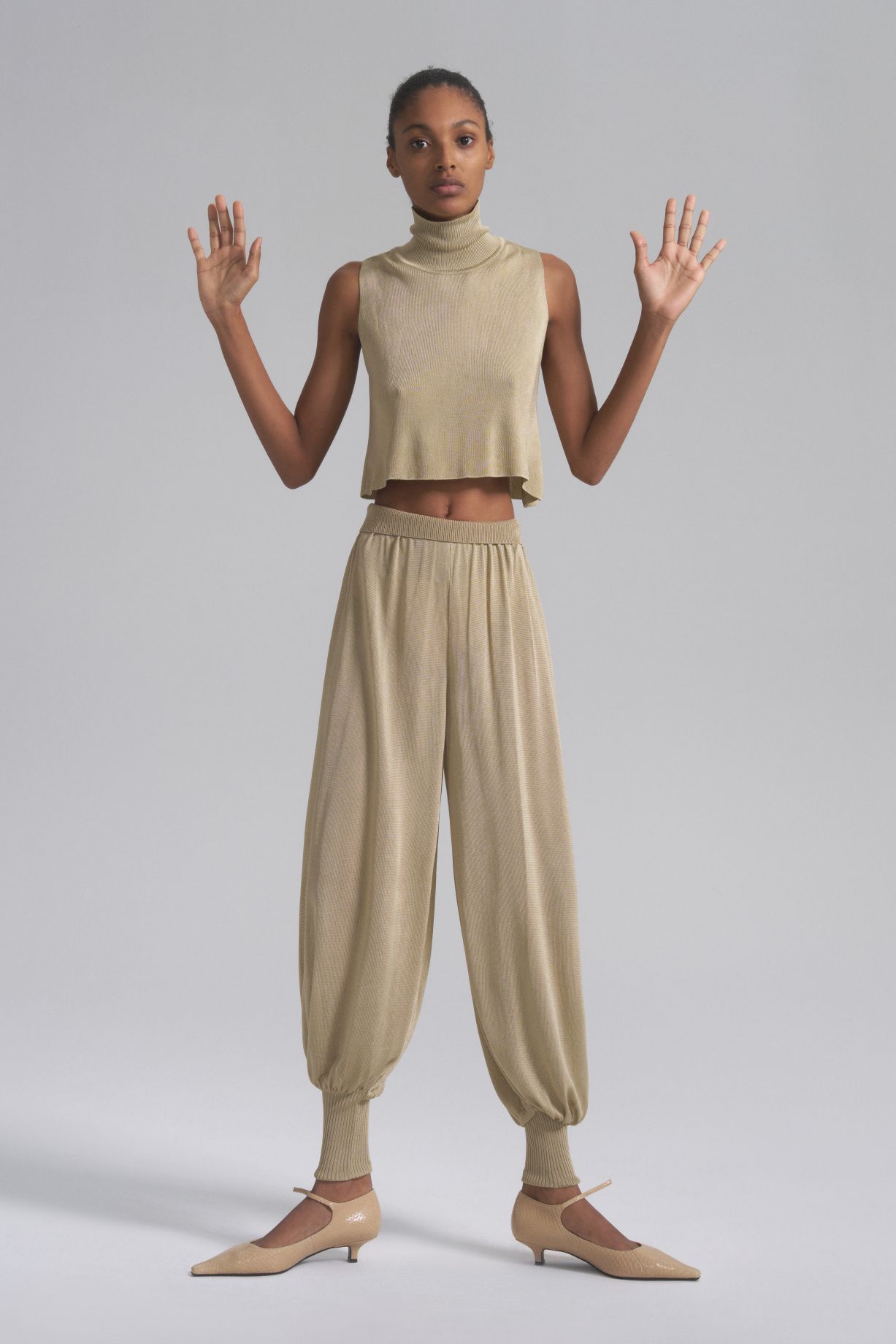 Aladdin silk jersey trousers with cuffs - фото 5