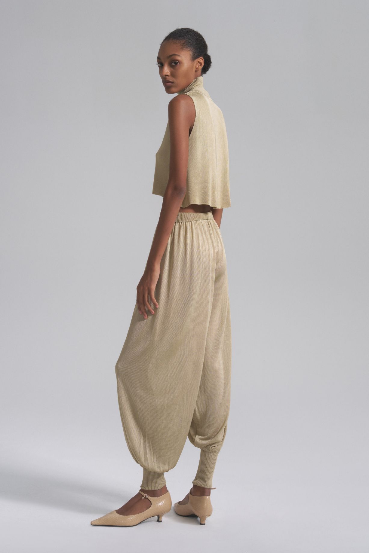 Aladdin silk jersey trousers with cuffs - фото 6