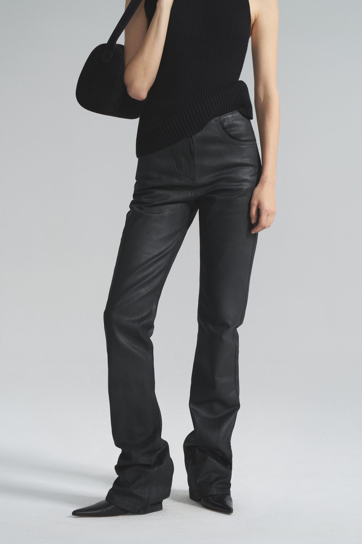 Jeans "Casting" with leather effect - Level44
