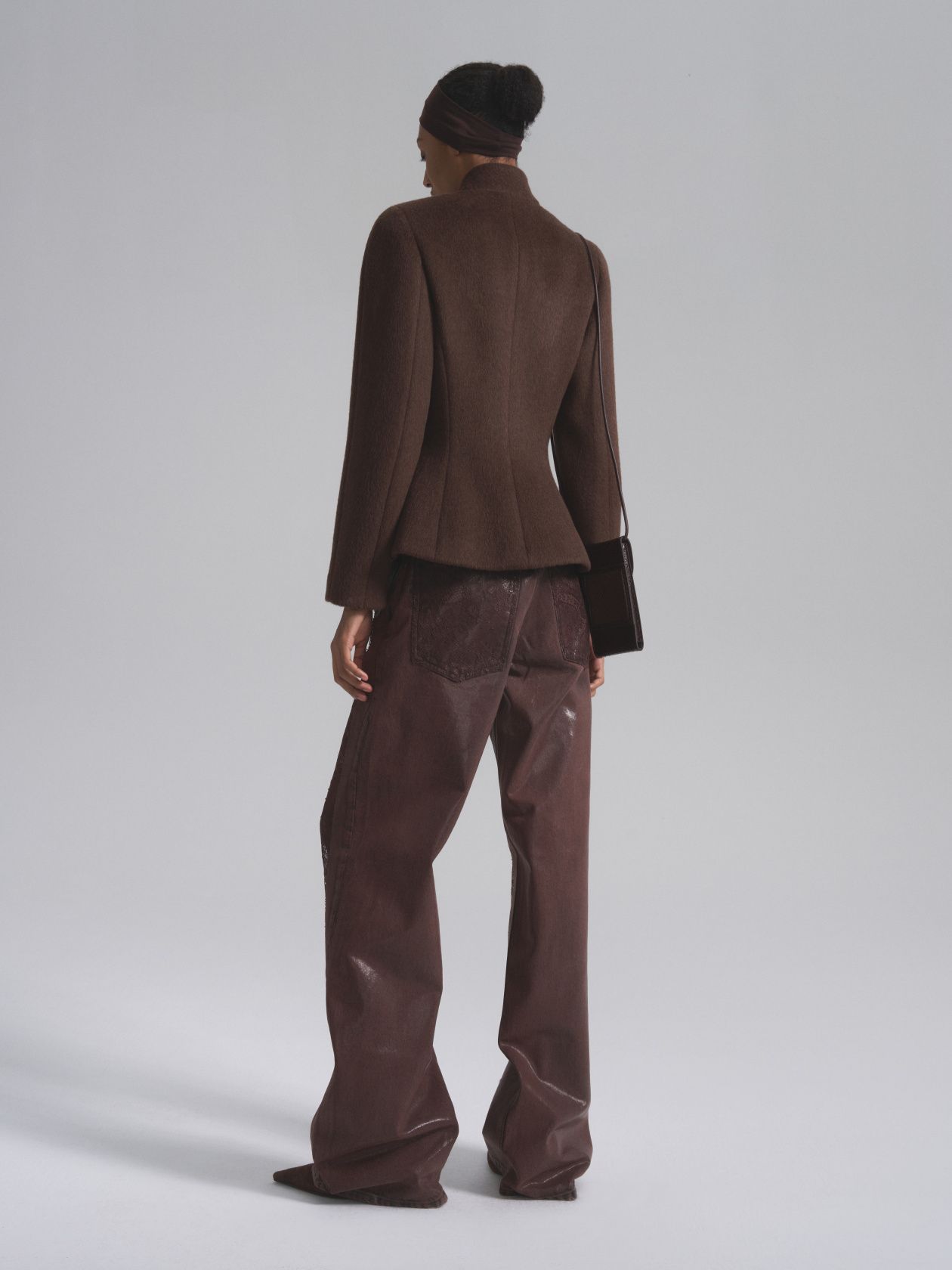 Glossy jeans with lace - фото 5