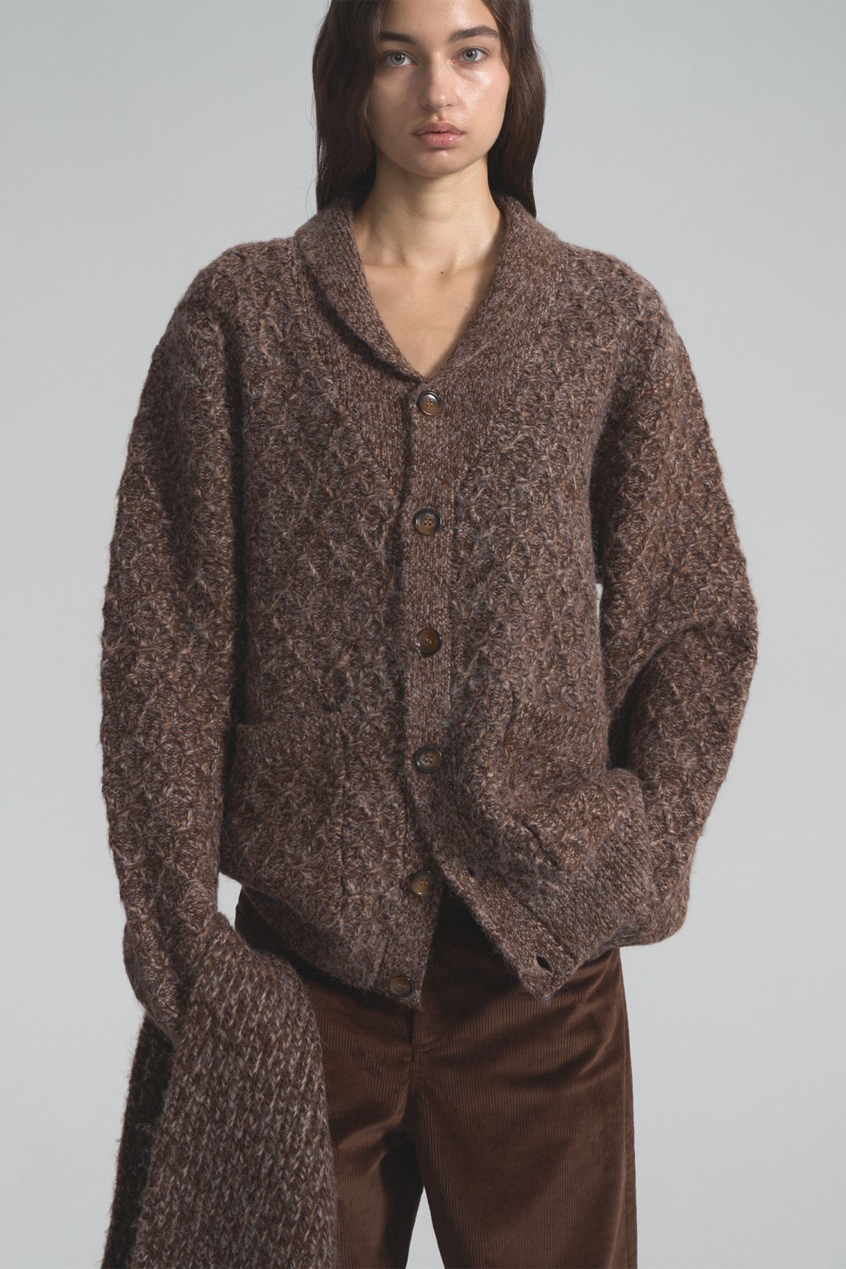 Chalet cardigan with voluminous alpaca wool scarf - Level44