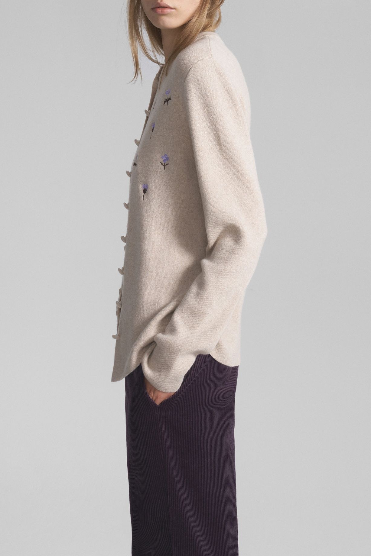 Cashmere and silk button-down cardigan with embroidery - фото 4