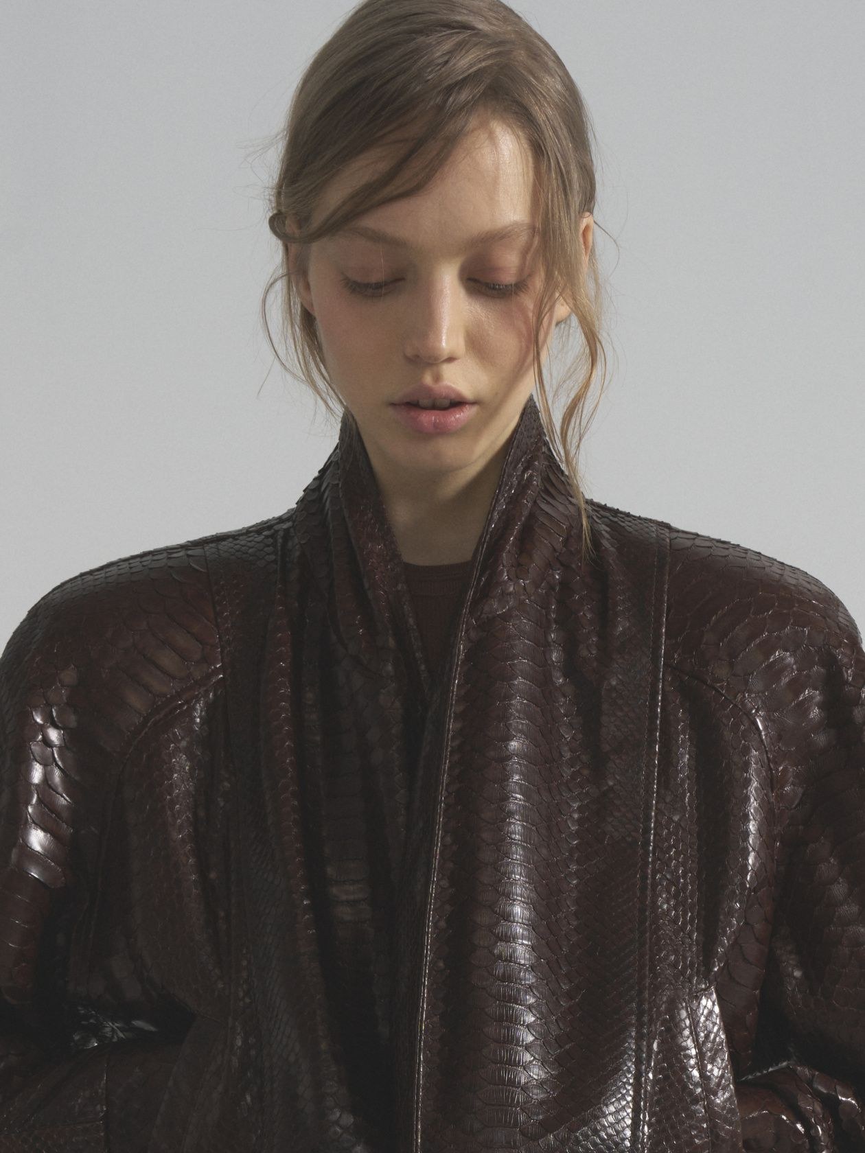 Fitted python leather jacket — Level44
