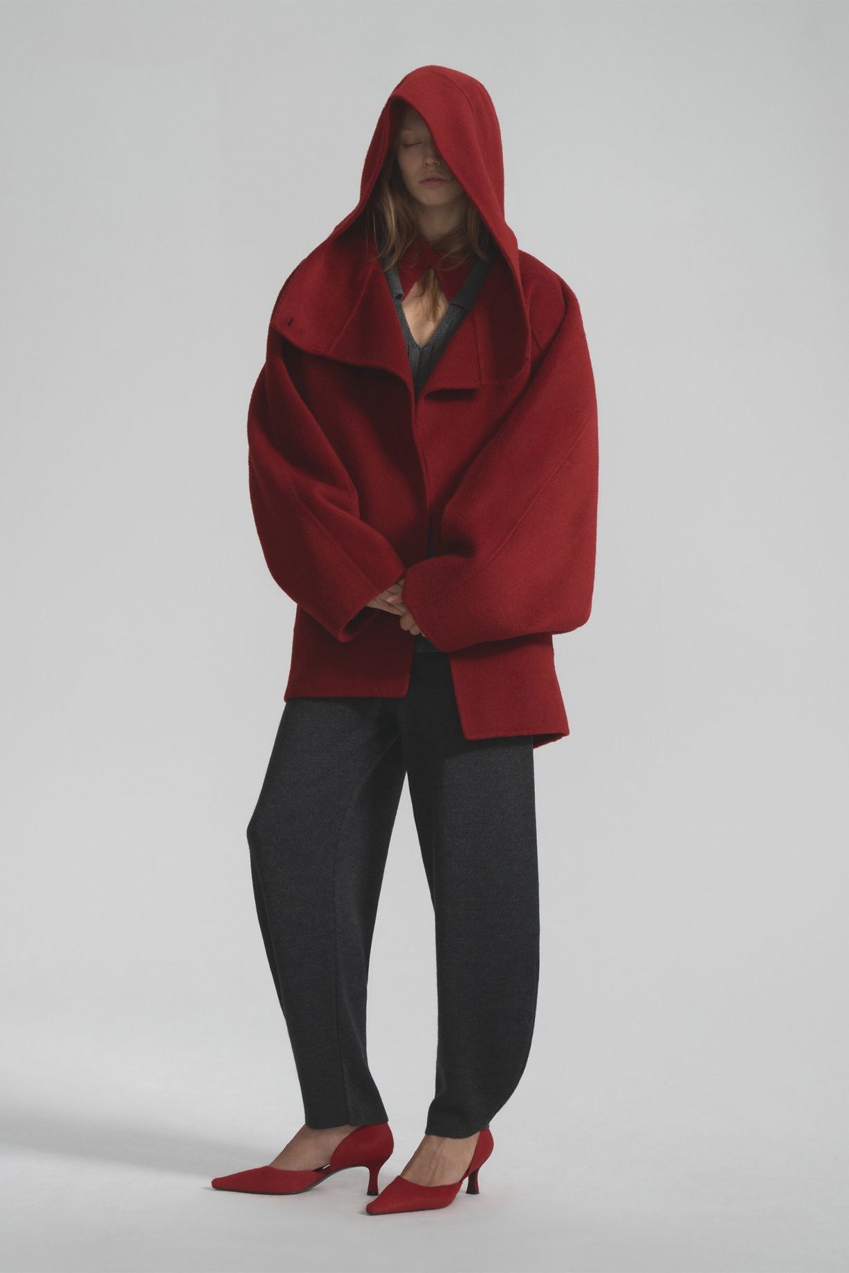 Introvert coat with packed seams made of cashmere and wool - фото 3