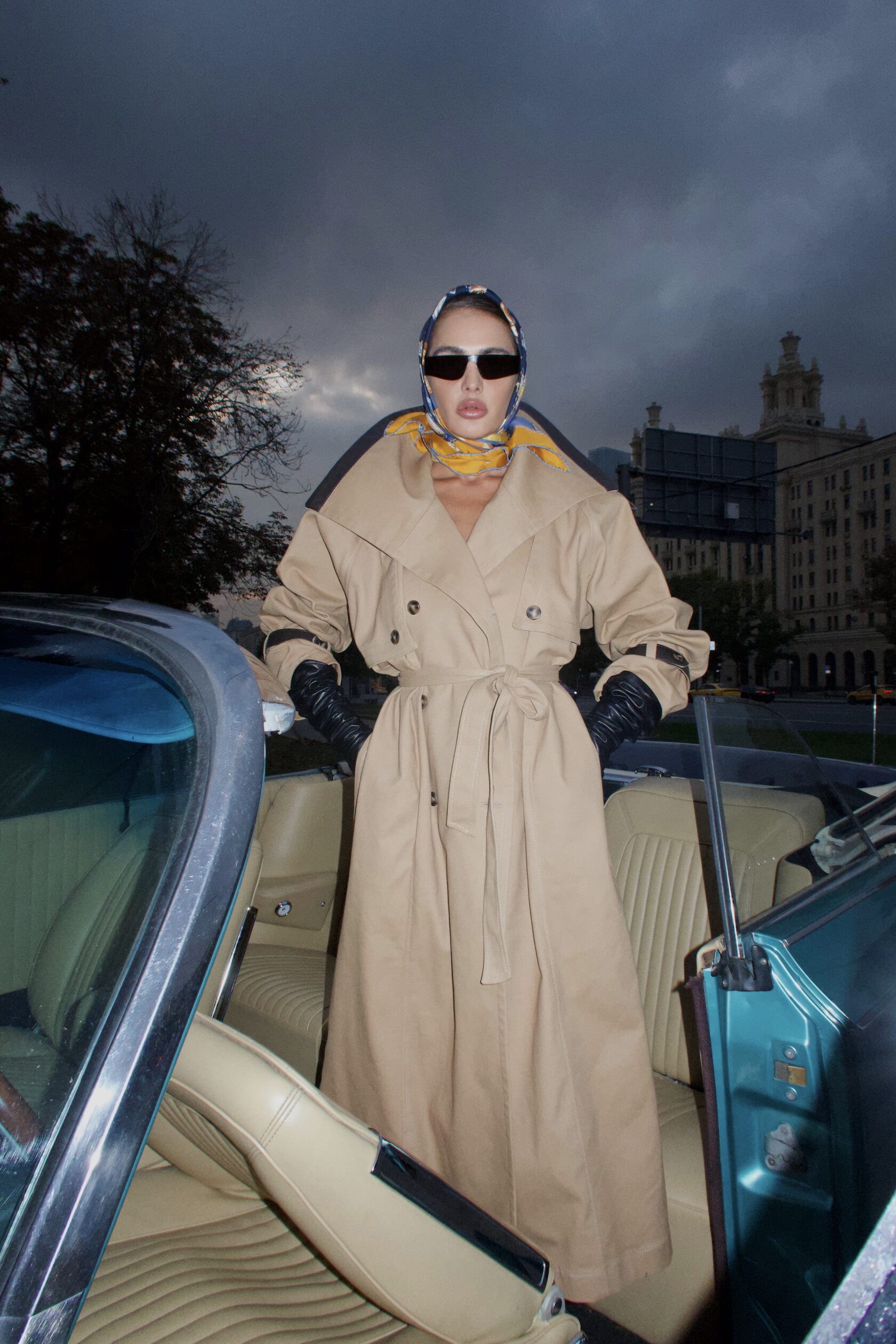 Leather trench long - Annavol
