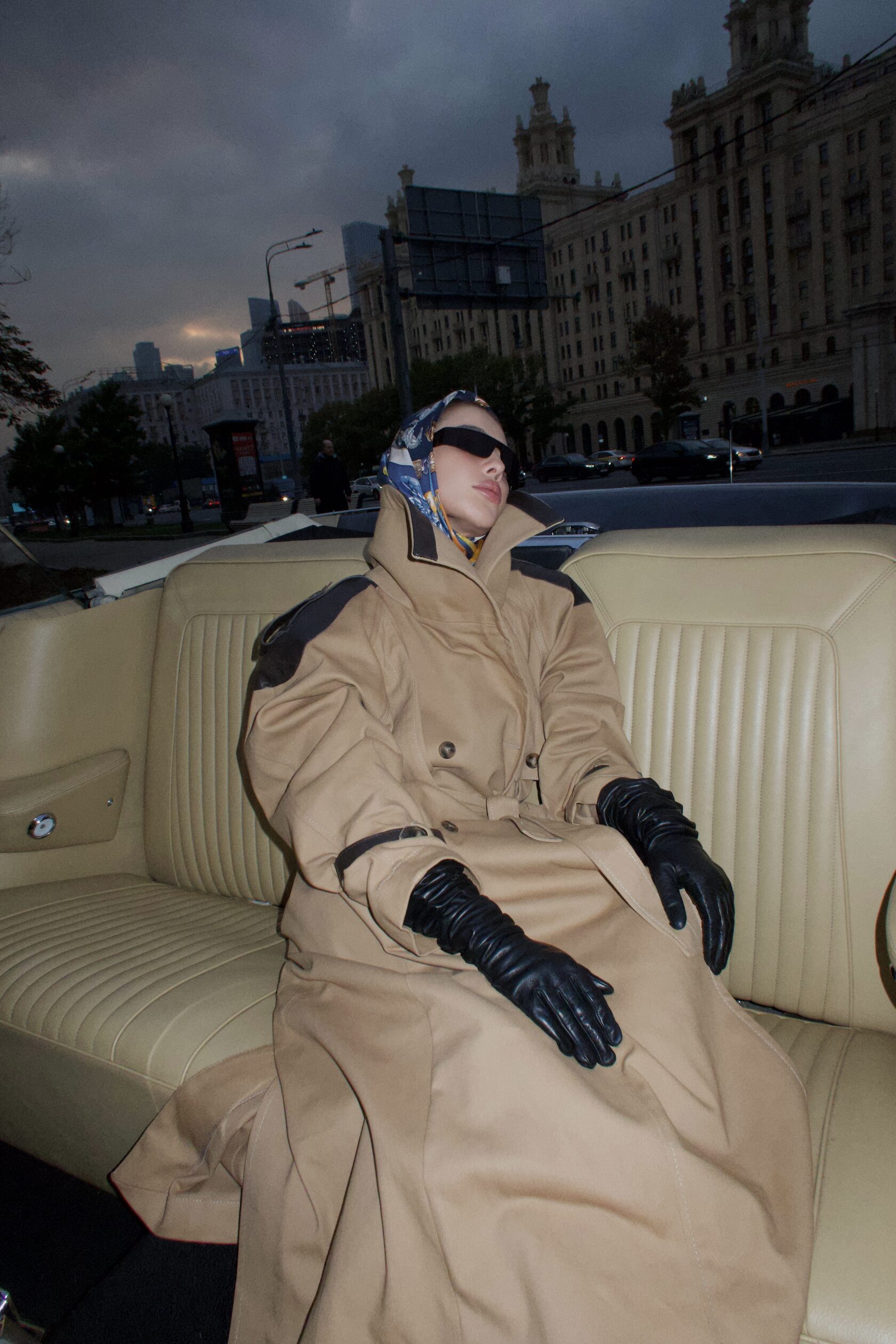 Leather trench long - фото 3