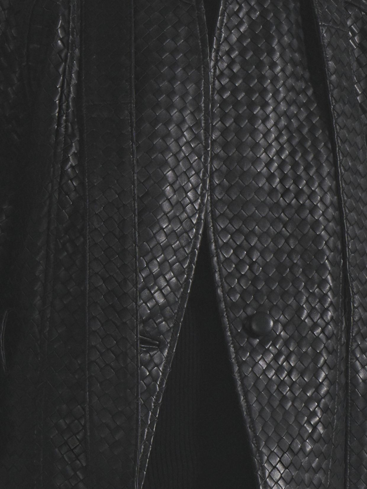 Fitted jacket made of woven leather - фото 2