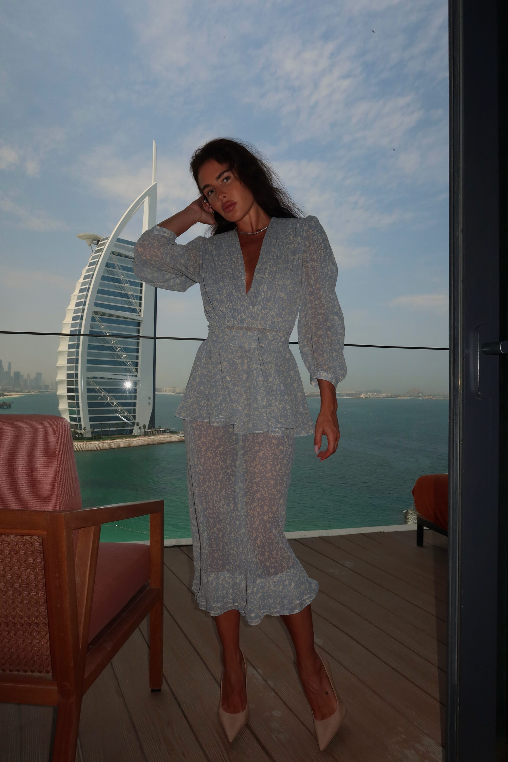 Silk chiffon dress - фото 4