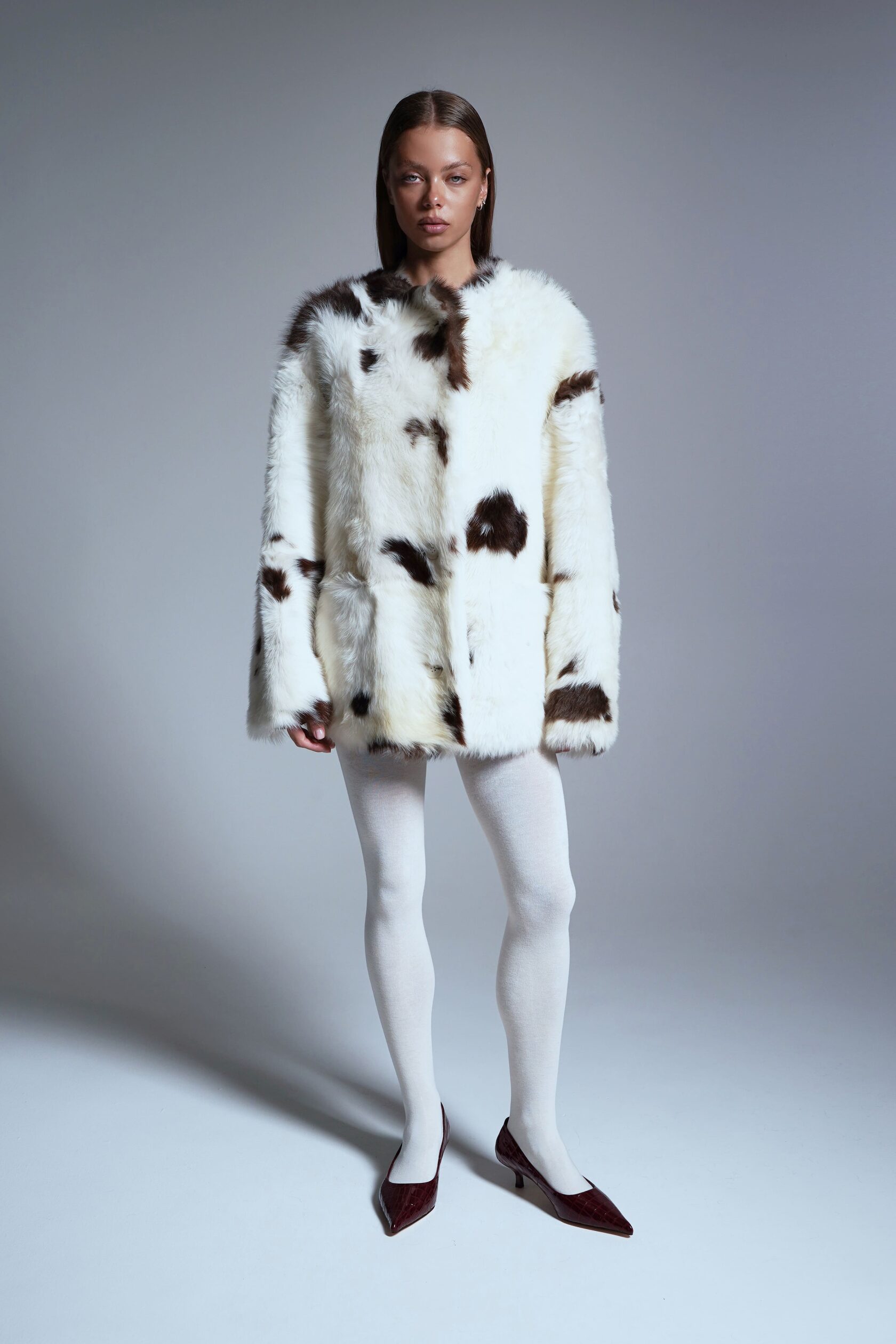 Дубленка TOSCANA BROWN WHITE — Purpur