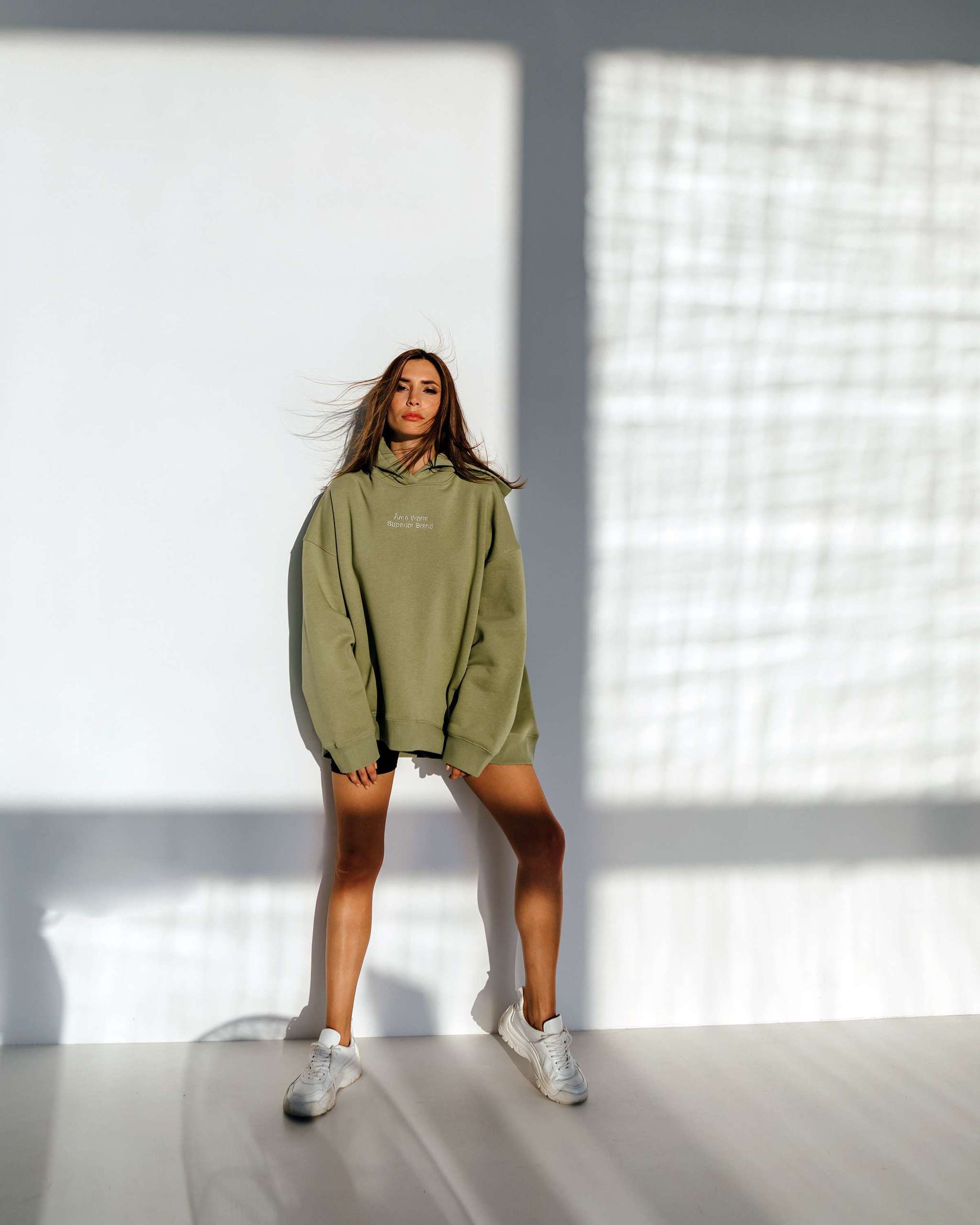 Oversize Худи " Basic / Olive" - фото 3