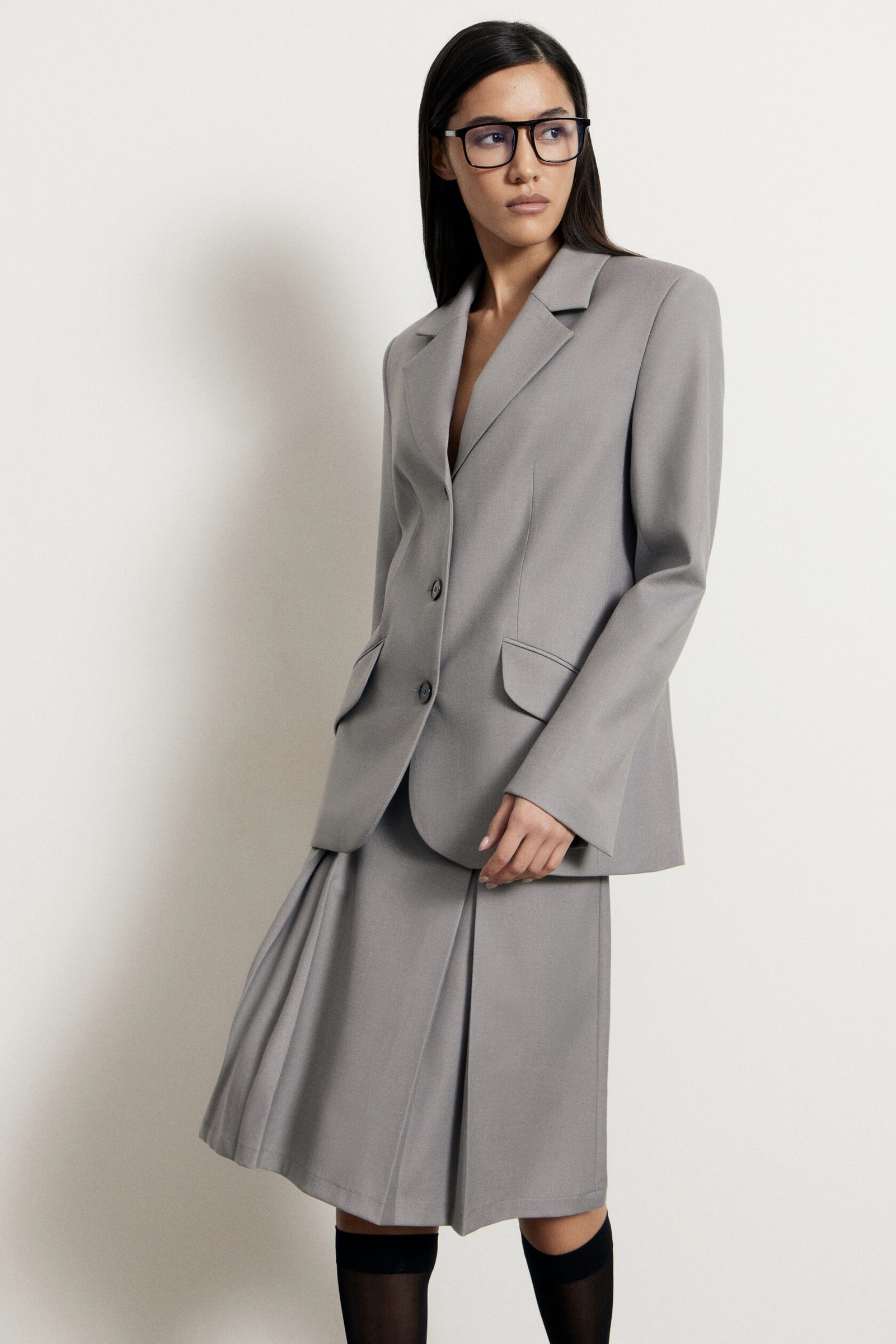 Однобортный жакет Slate Gray - фото 2