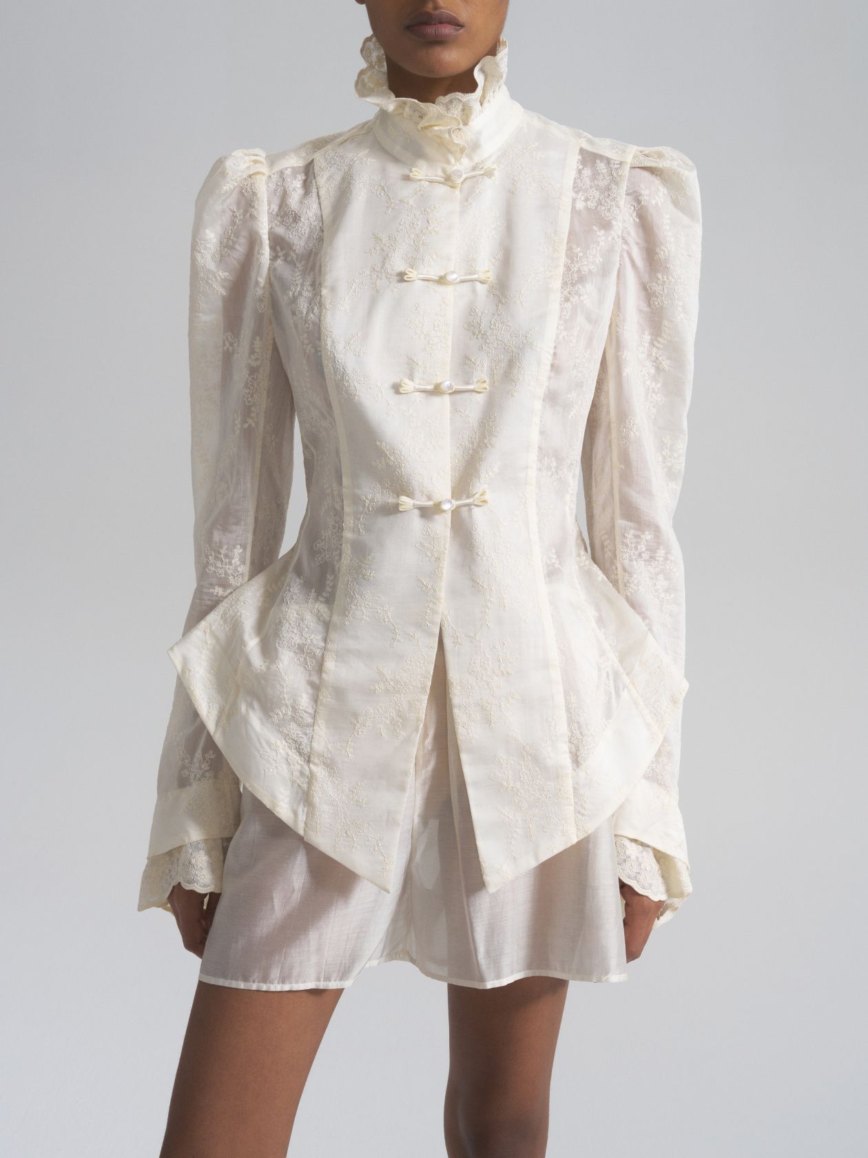 Giselle blouse-jacket with openwork embroidery - фото 6