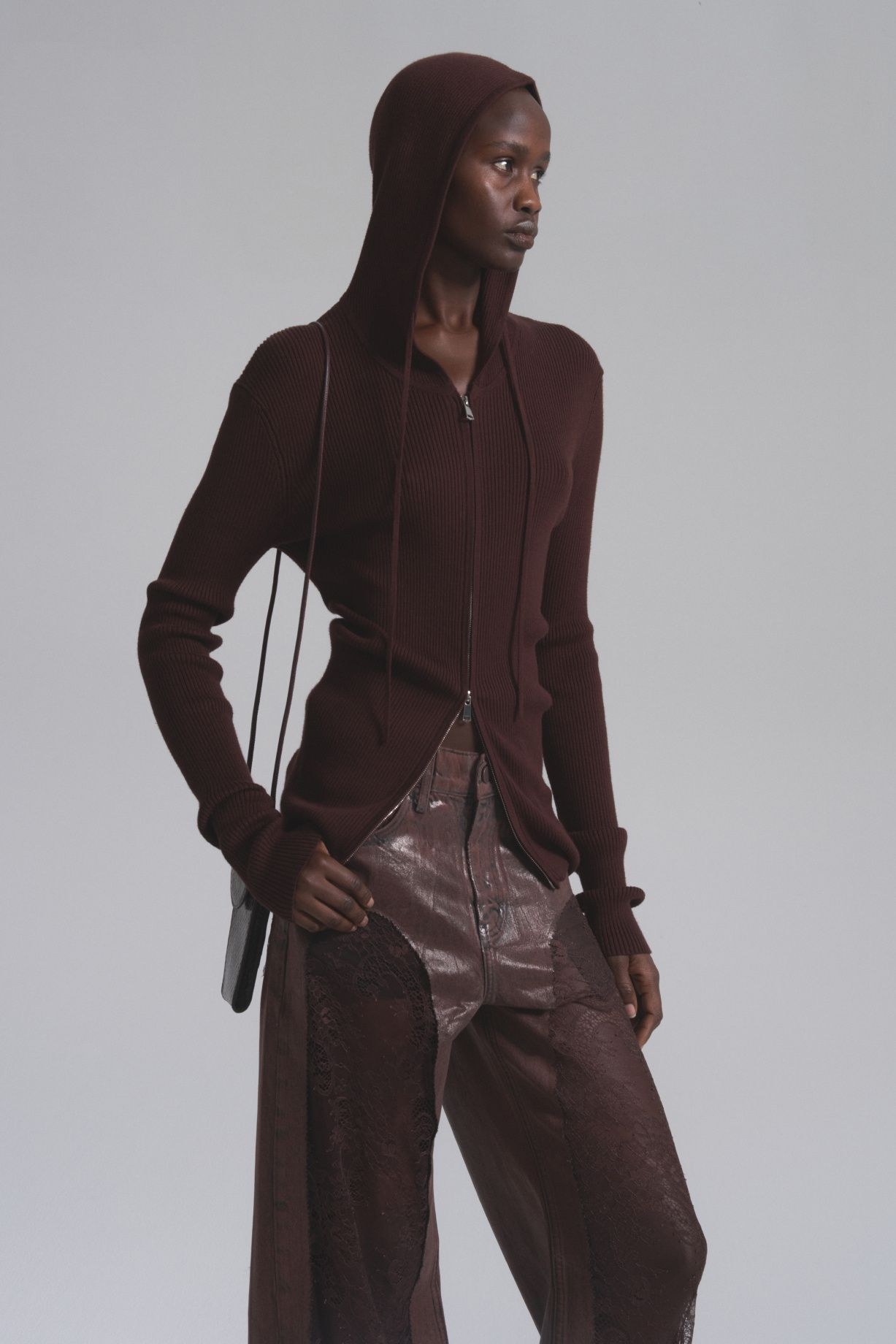 Gia knit hoodie with two-way zipper — Level44