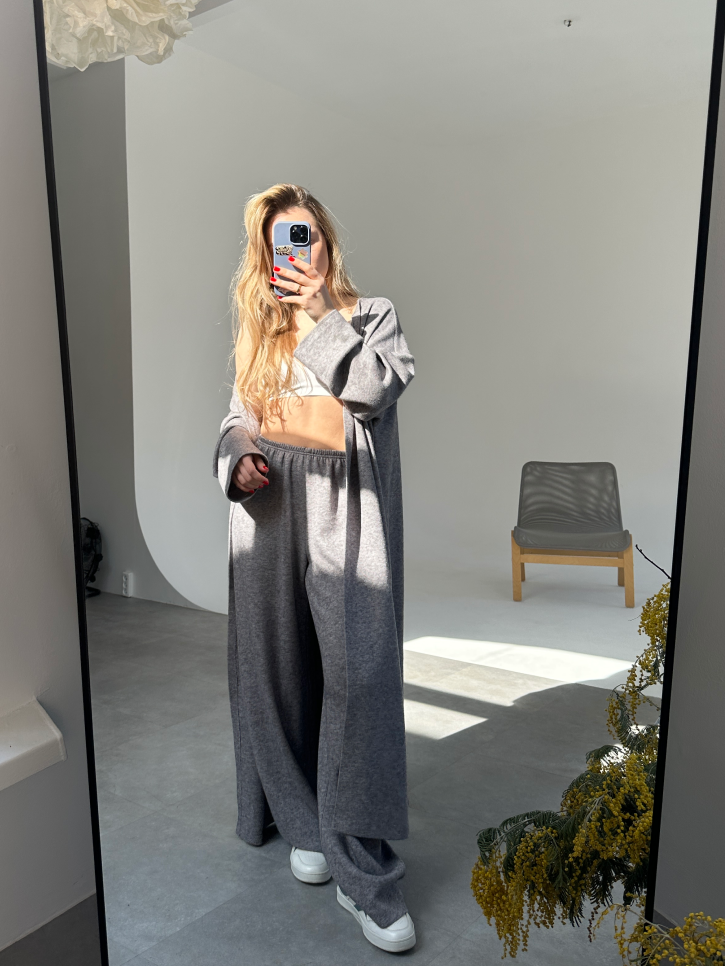 Удлиненный кардиган Oversize из итальянского трикотажа — Jultice