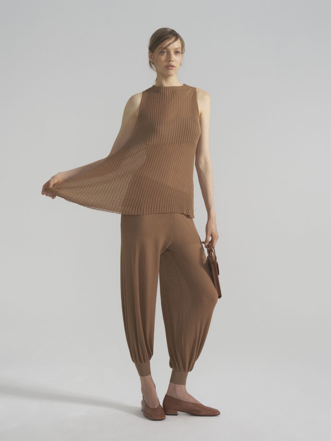 Yasmin wide leg pants with cuff - фото 3