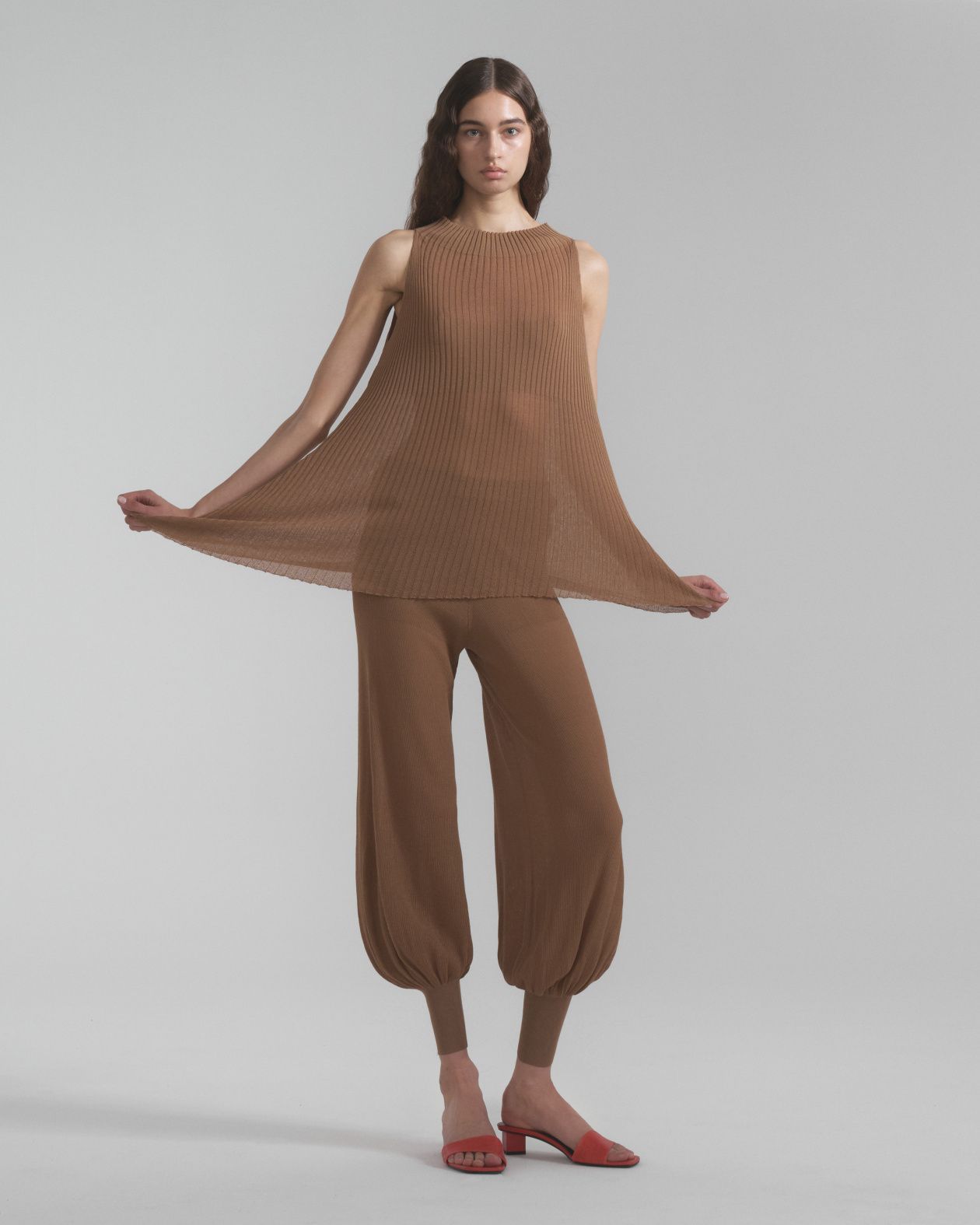Yasmin wide leg pants with cuff - фото 4
