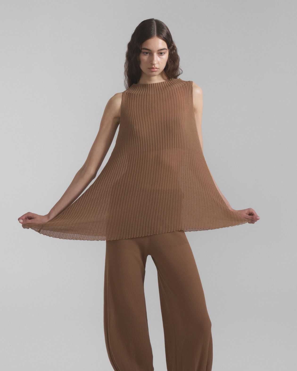 Yasmin wide leg pants with cuff - фото 5