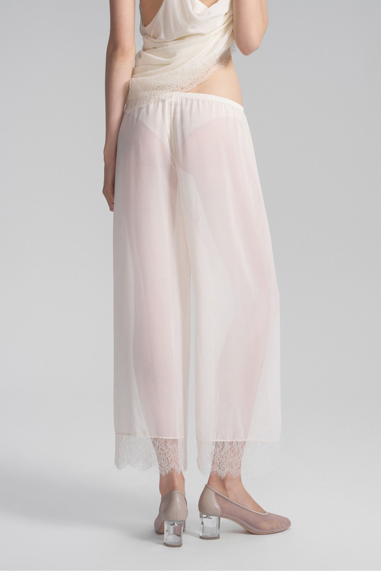 Nika chiffon trousers with English lace - Level44