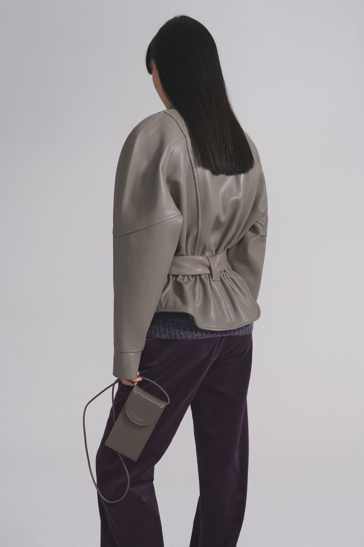 Fitted leather jacket - фото 2