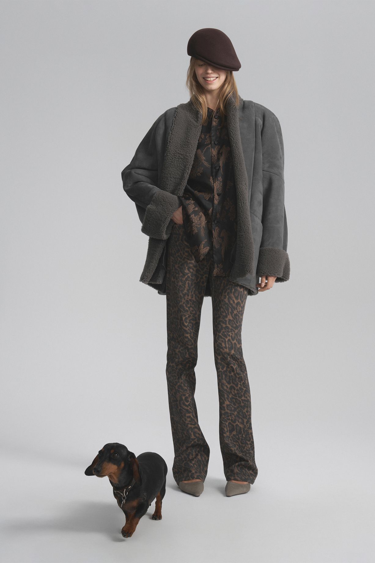 Sheepskin coat made of curly fur with a belt - Level44