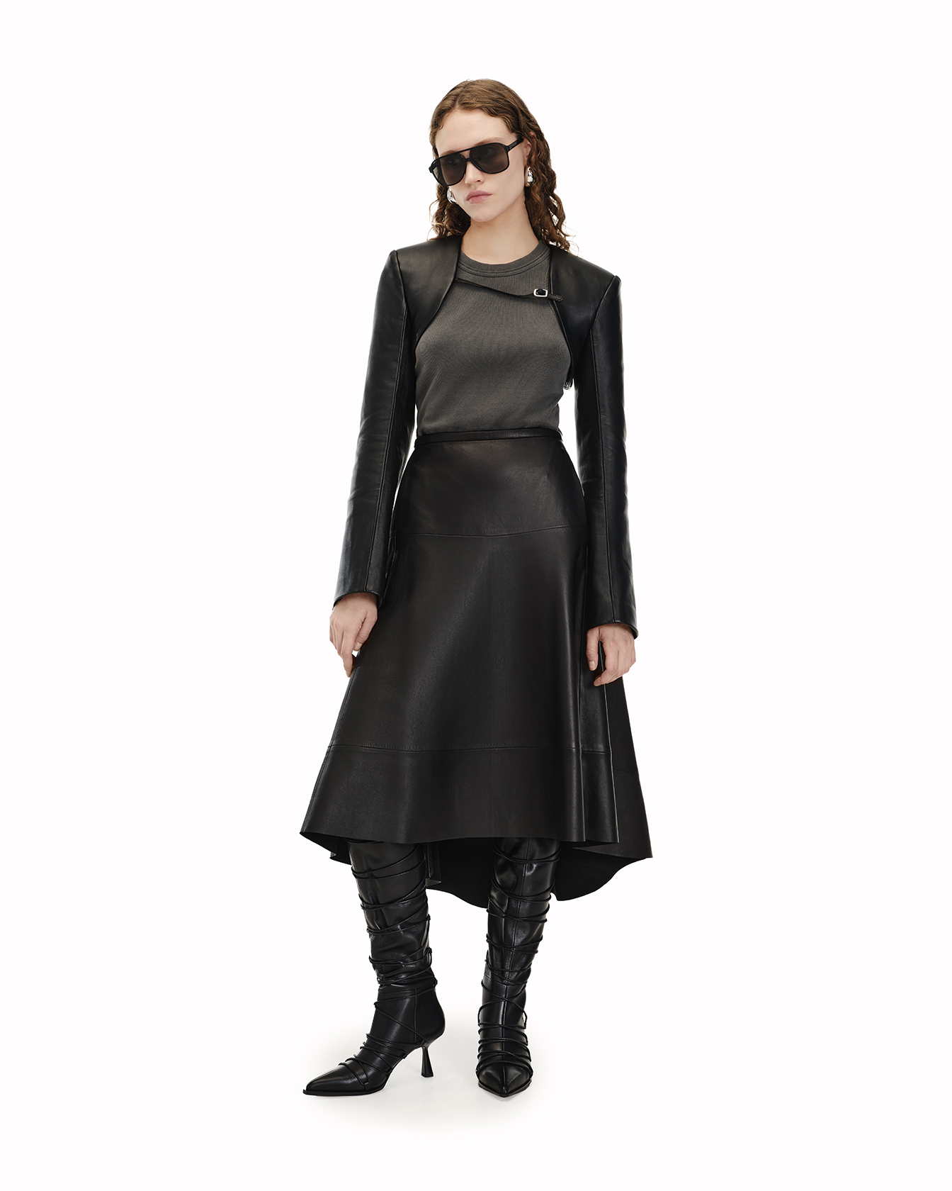 Sun Leather Skirt In Black — Bats