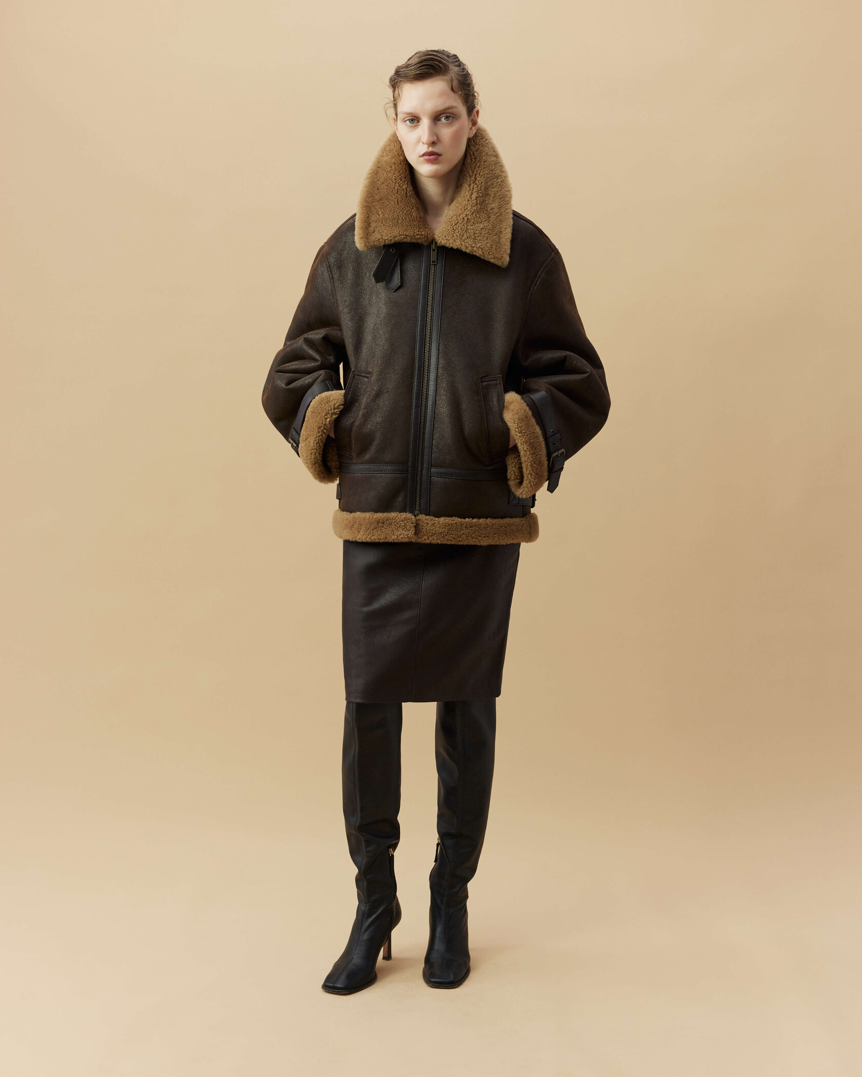 Shearling Coach in Brown — Bats