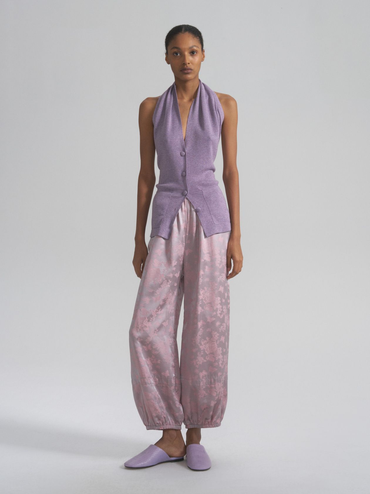Kira silk and viscose open-back vest - фото 2