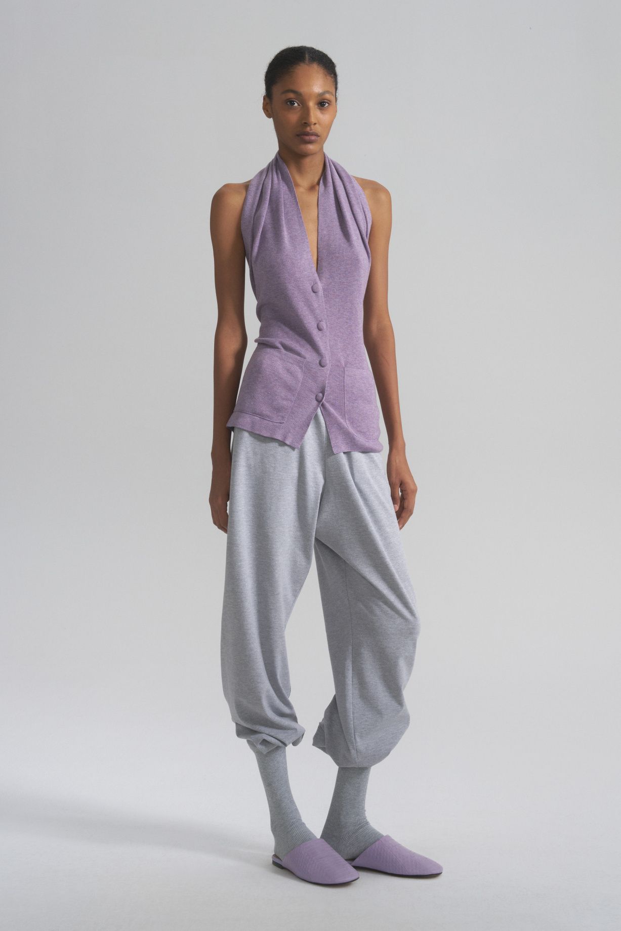 Kira silk and viscose open-back vest - фото 5