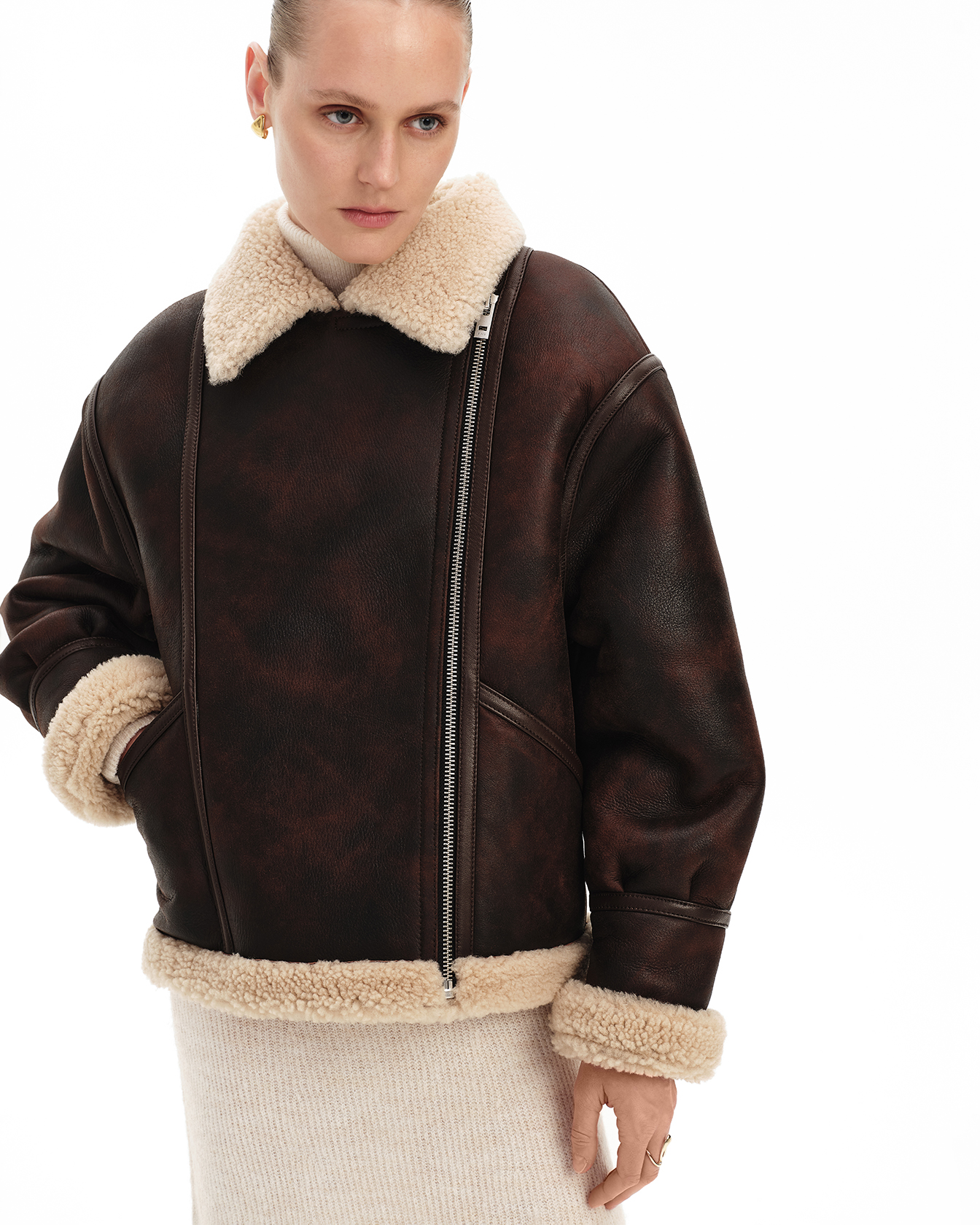 Shearling Oversize in Brown — Bats