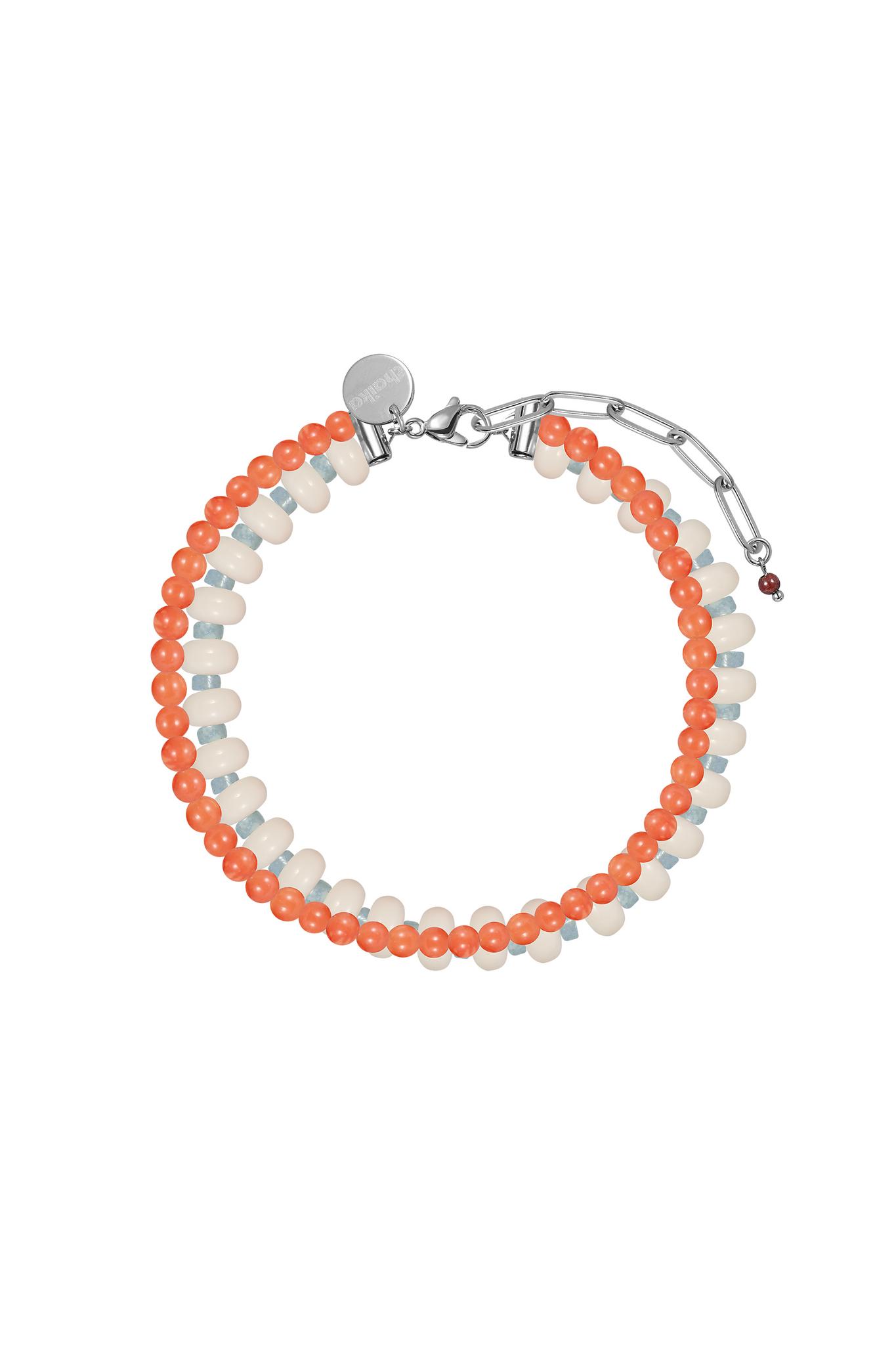 Двойной анклет с аквамарином, кварцем и гранатом — Chaikastore