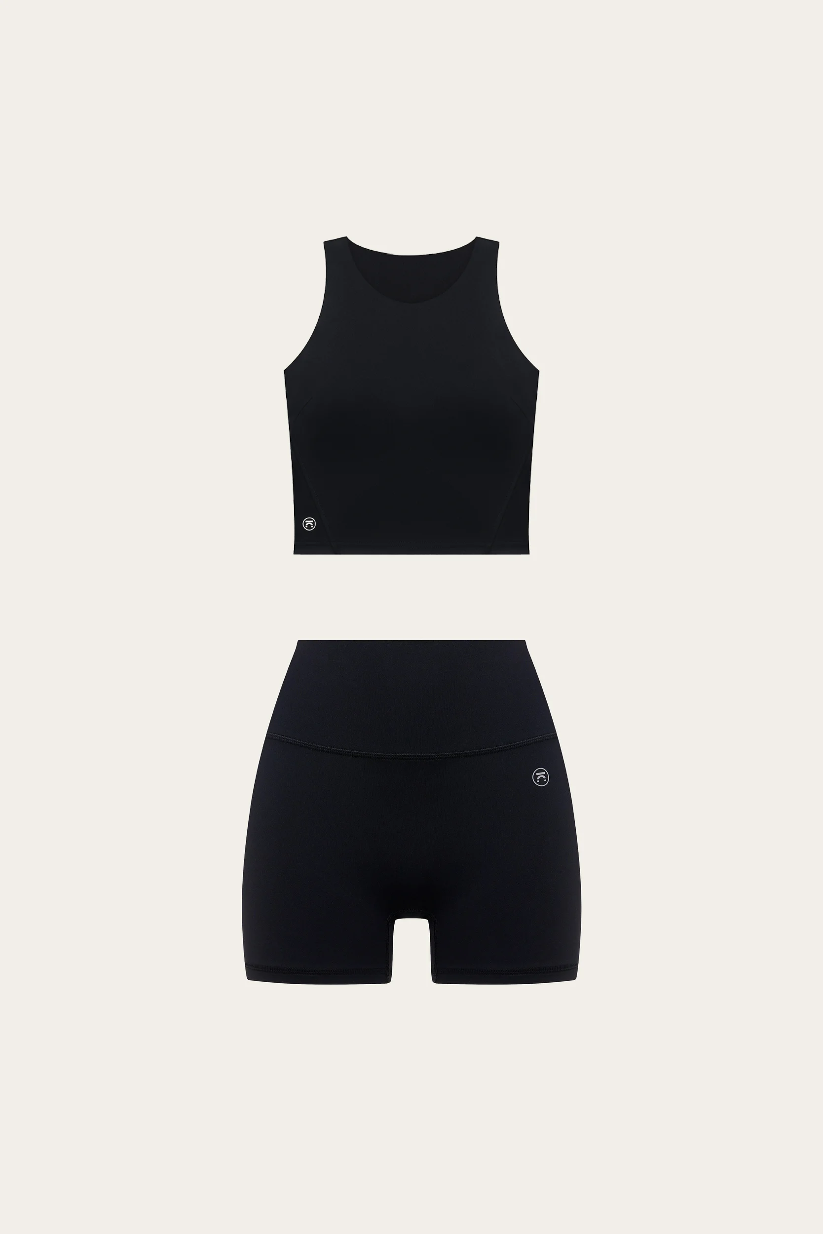 Топ 02 Racer & Шорты 01 Classic Cropped Black — GoBuns