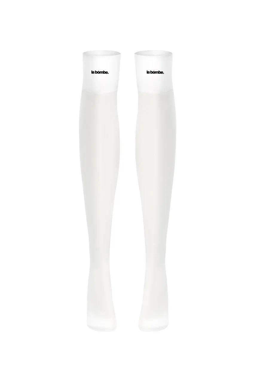 Чулки-гольфы LA BÓMBE Logomania White - Emilie Musee